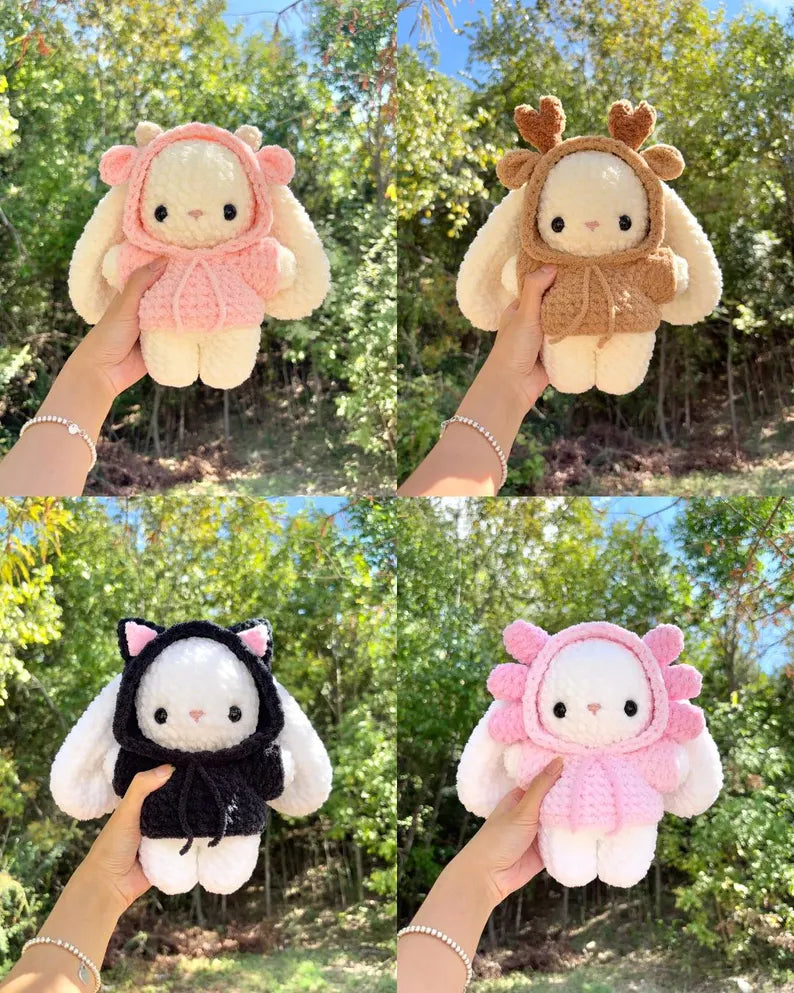 9 in 1 Baby Bunny in Hoodie Crochet Pattern Bundle