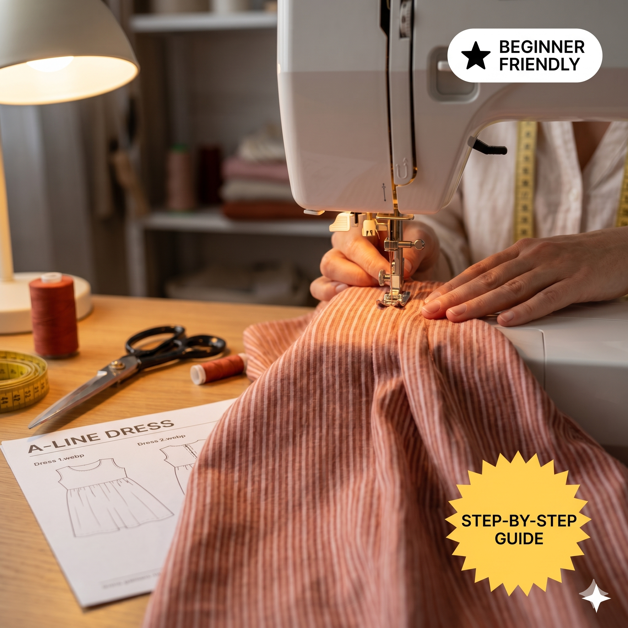 A-Line Dress Pattern, Shift Dress Sewing Pattern, Easy Dress Sewing Pattern, Linen Dress Pattern For Women