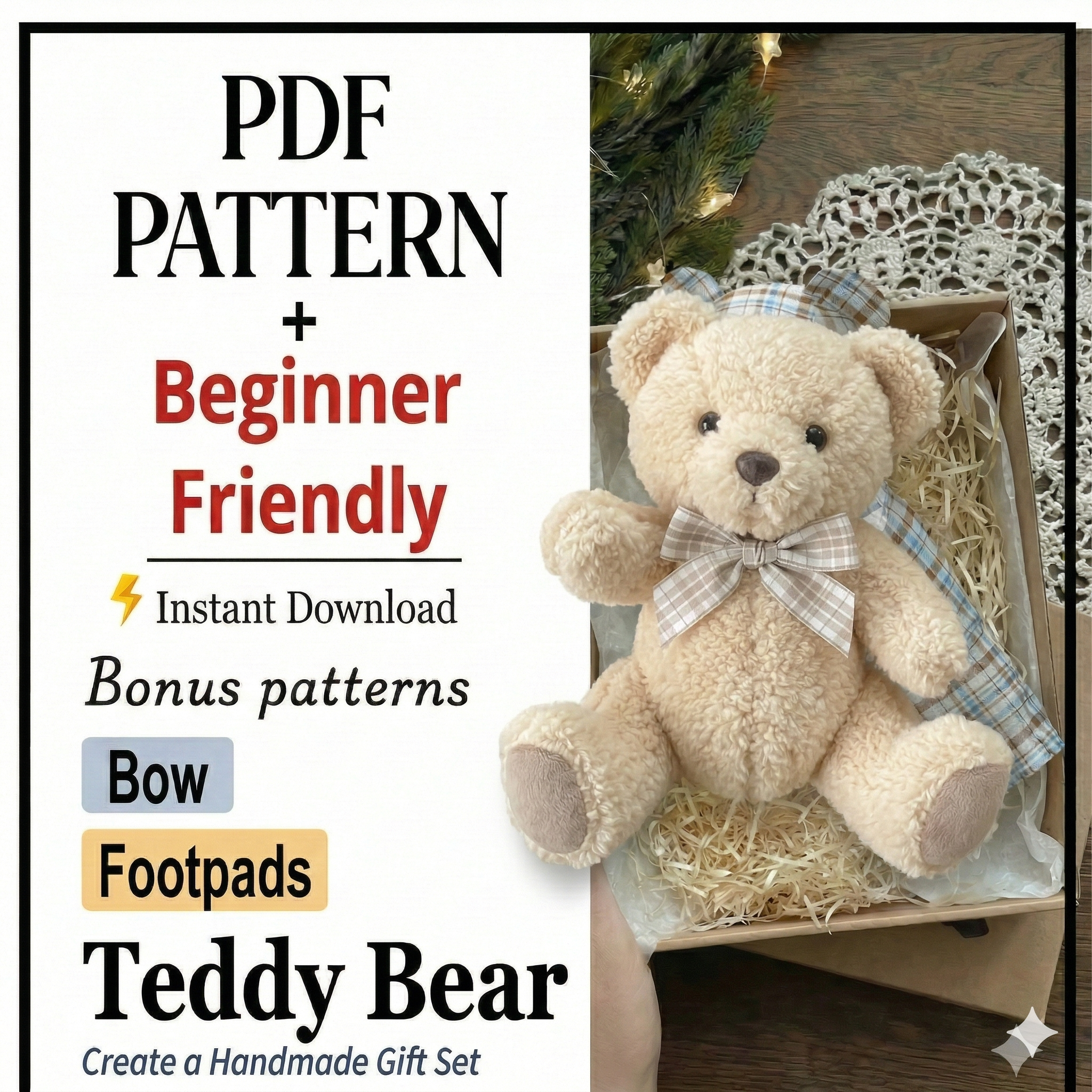 Adorable DIY teddy bear Sewing pattern