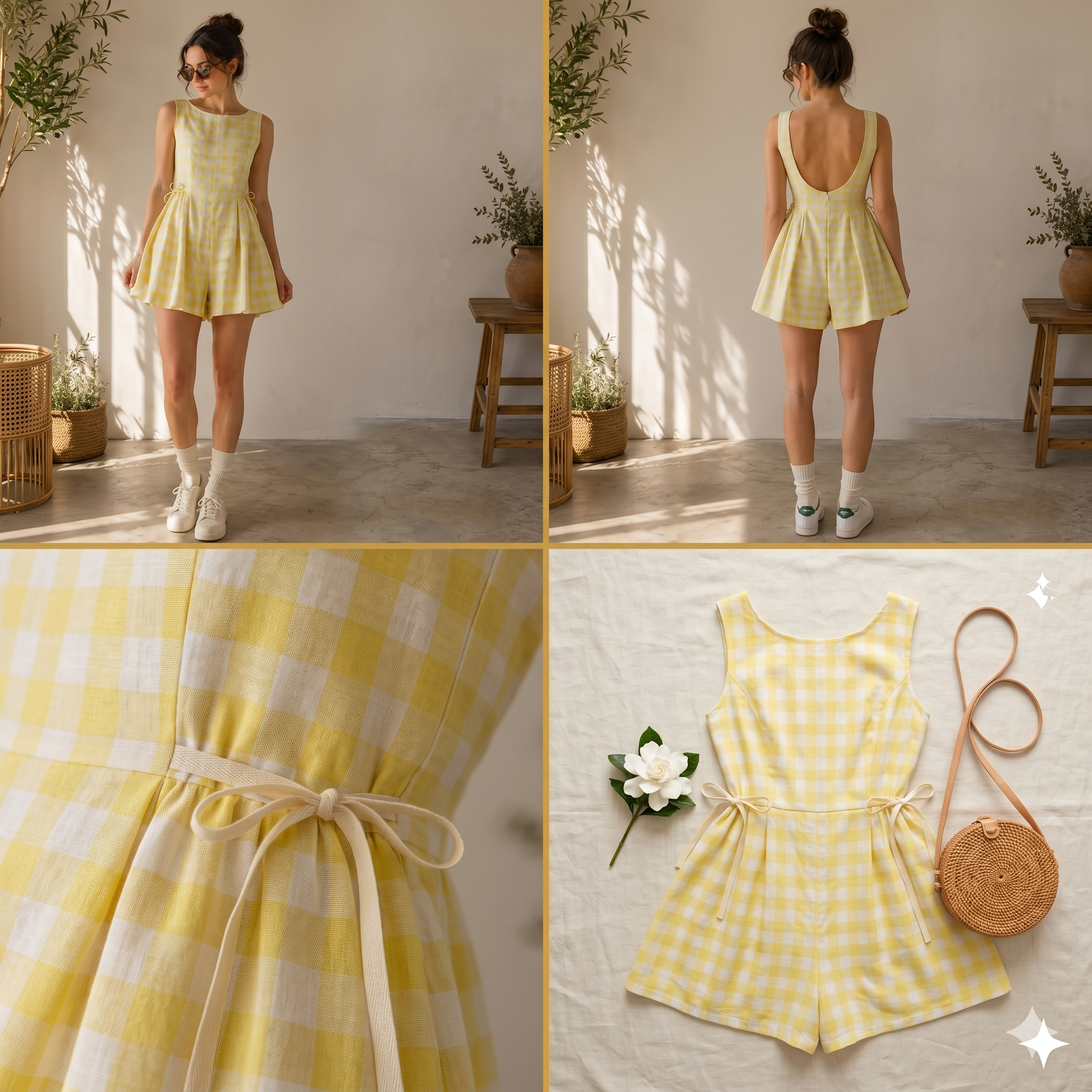 Amaya Jumpsuit Sewing Pattern, Open Back Romper, Flowy Playsuit PDF (Sizes 00-26)