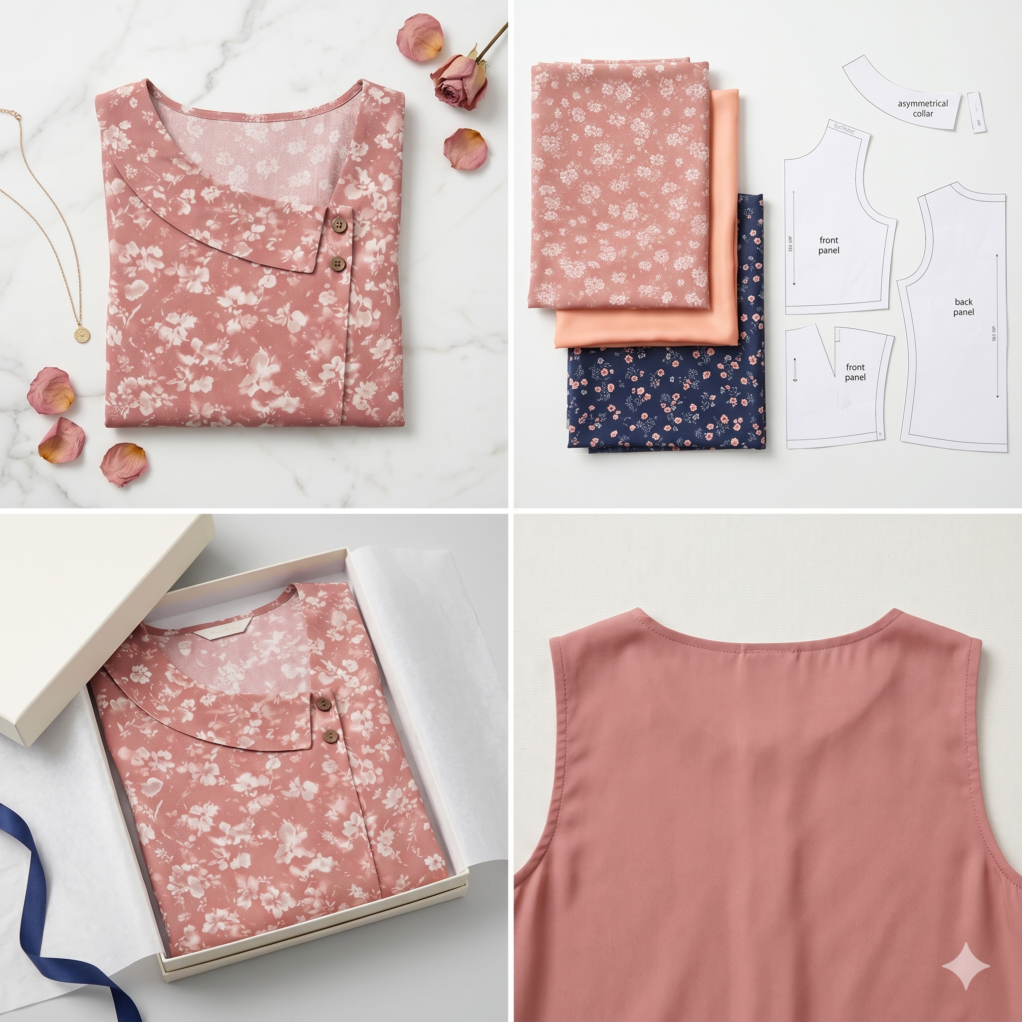 Asymmetrical Summer Top Sewing Pattern, Sleeveless Blouse PDF, Women's Casual Shirt DIY, Digital Pattern For Beginner, Sizes XS–3XL