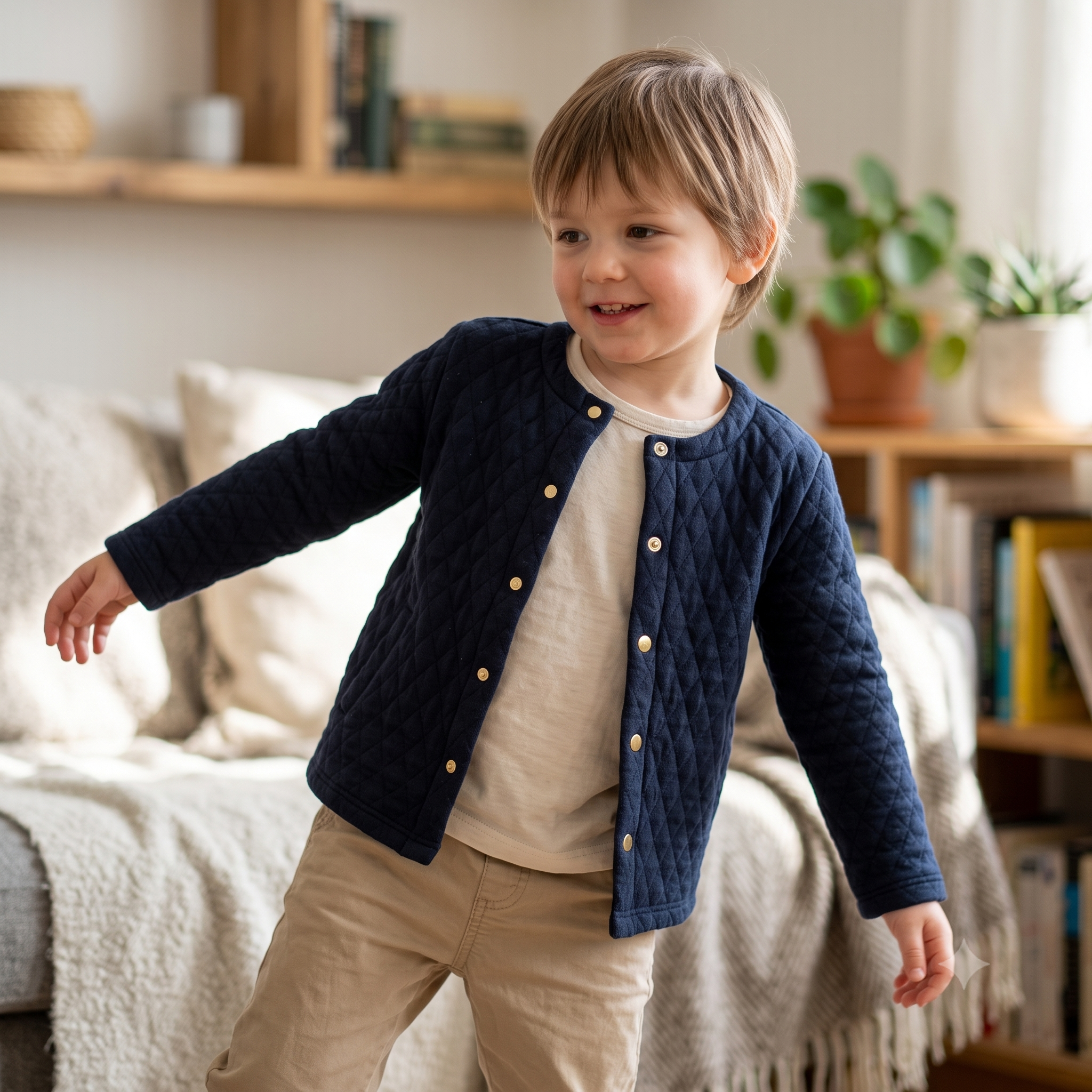 BABY & MINI MONCEAU Cardigan Sewing Pattern PDF, Kids Jersey Cardigan, Round Neck Snap Cardigan, No Overlocker, Ages 3 Months–14 Years