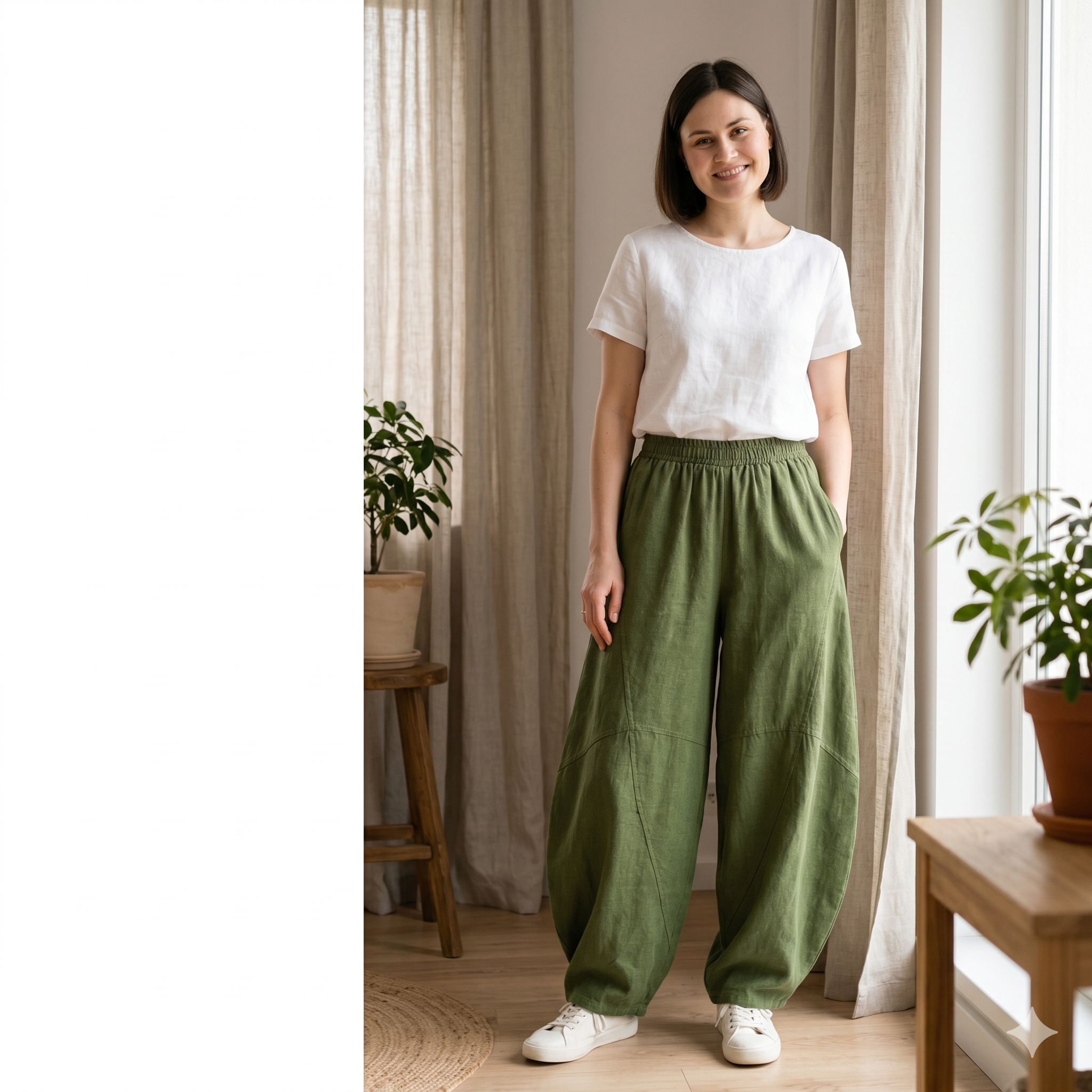 Women's Balloon Pants PDF Sewing Pattern | Loose Fit Lantern Trousers (Digital Download)