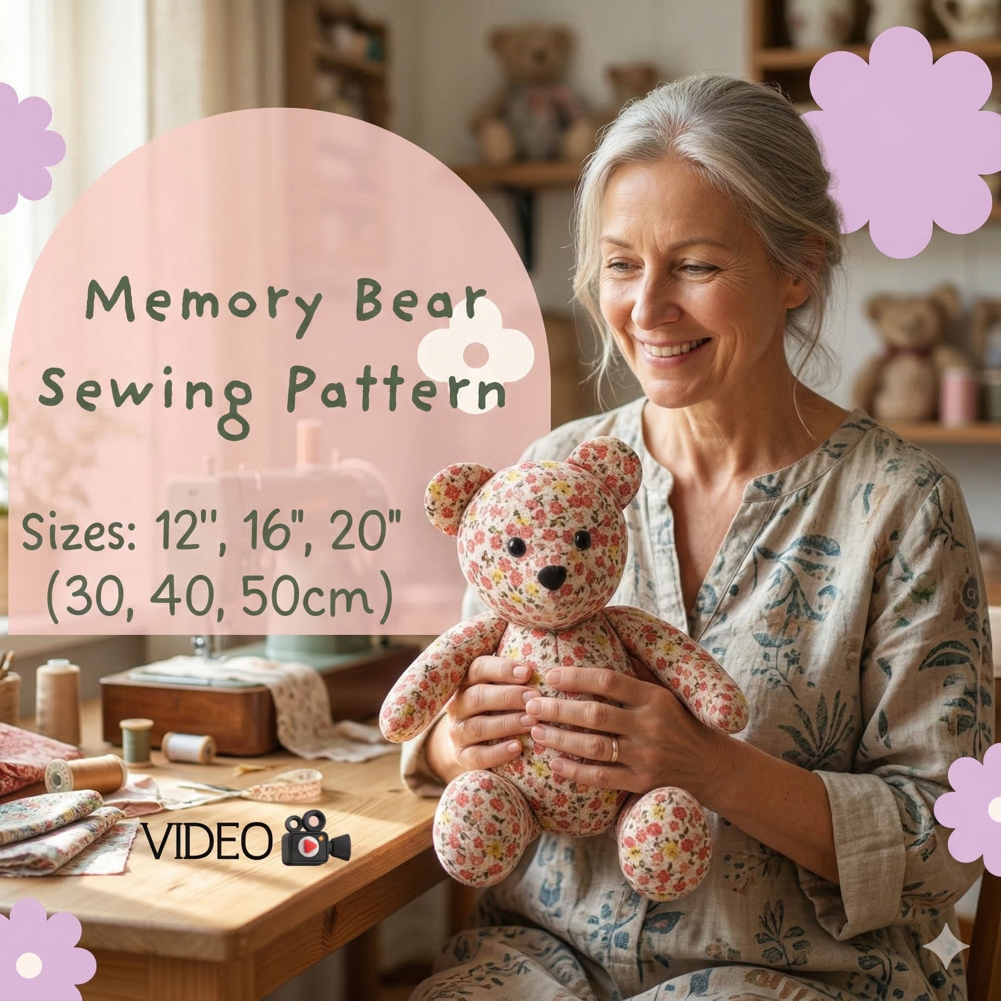 Memory Bear Sewing Pattern PDF | Keepsake Teddy Bear from Clothes