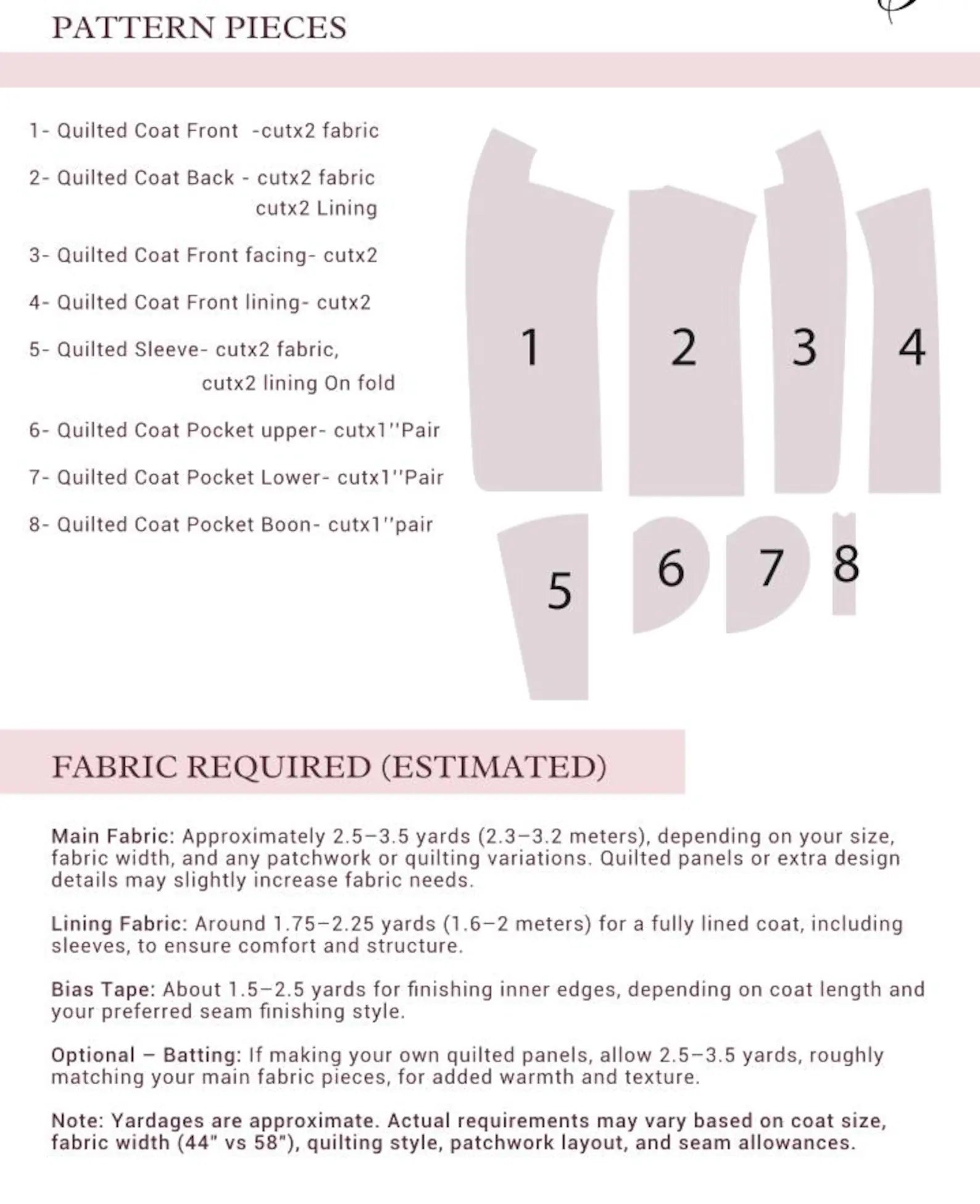 Blossom Quilt coat Sewing Pattern | beginner friendly, Sizes XXS-4XL | jacket pattern |(Instant Download)