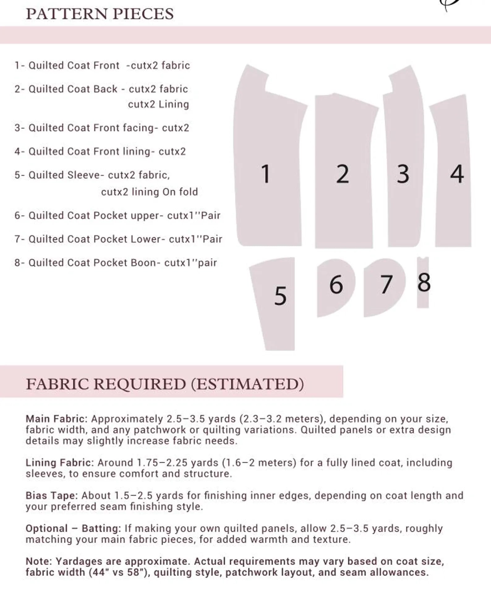 Blossom Quilt coat Sewing Pattern | beginner friendly, Sizes XXS-4XL | jacket pattern |(Instant Download)