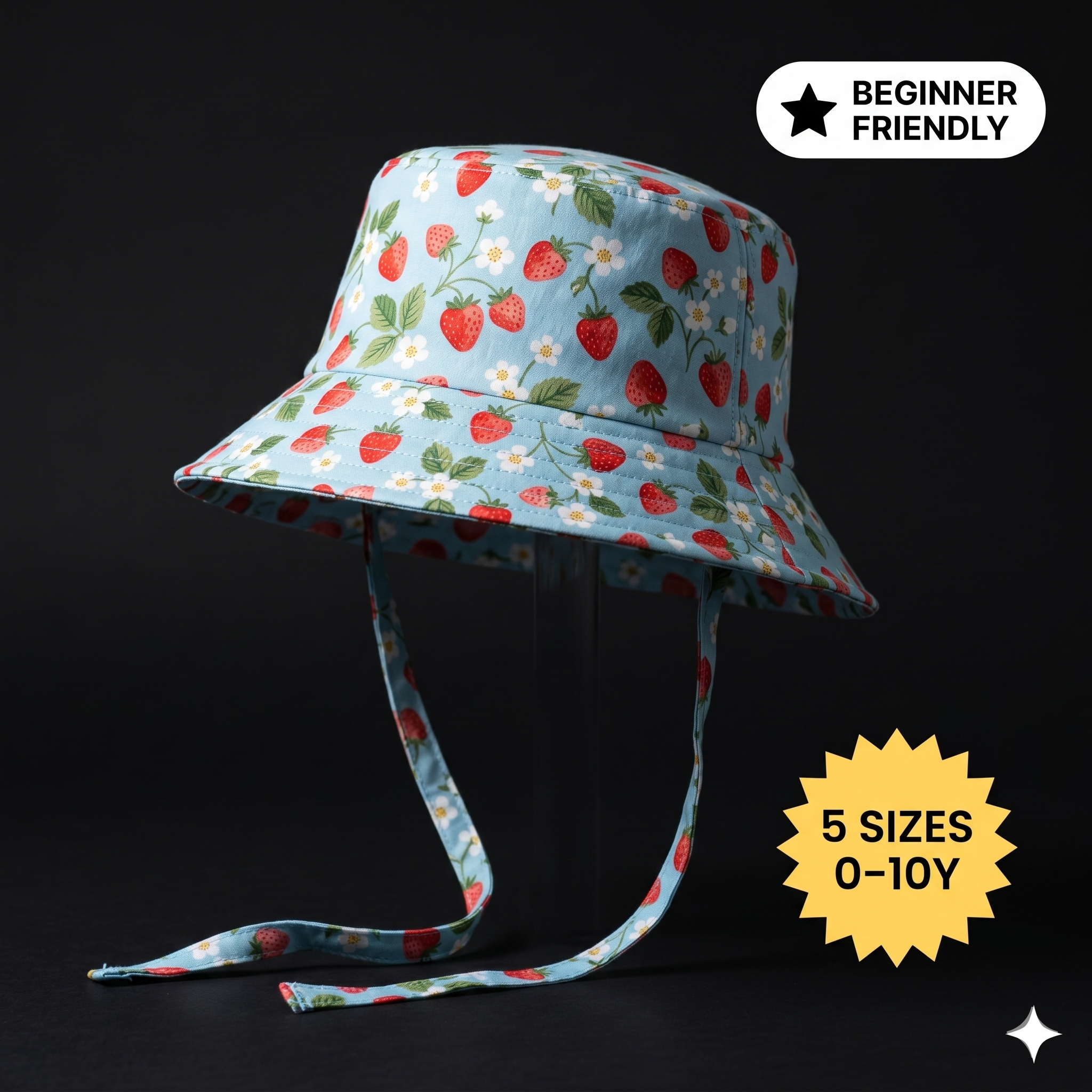 Bucket Hat Bonnet Sewing Pattern & VIDEO Tutorial | Printable PDF | Sprin g or Summer Hats | Baby, Toddler, Kids | Beginners | Boy, Girl