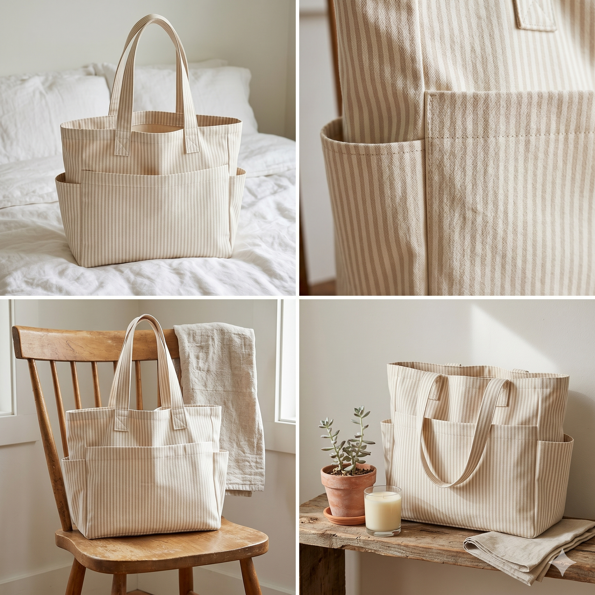 Tote Bag Sewing Pattern PDF | Canvas shopper bag | Beginner Friendly PDF Template (A4/Letter)