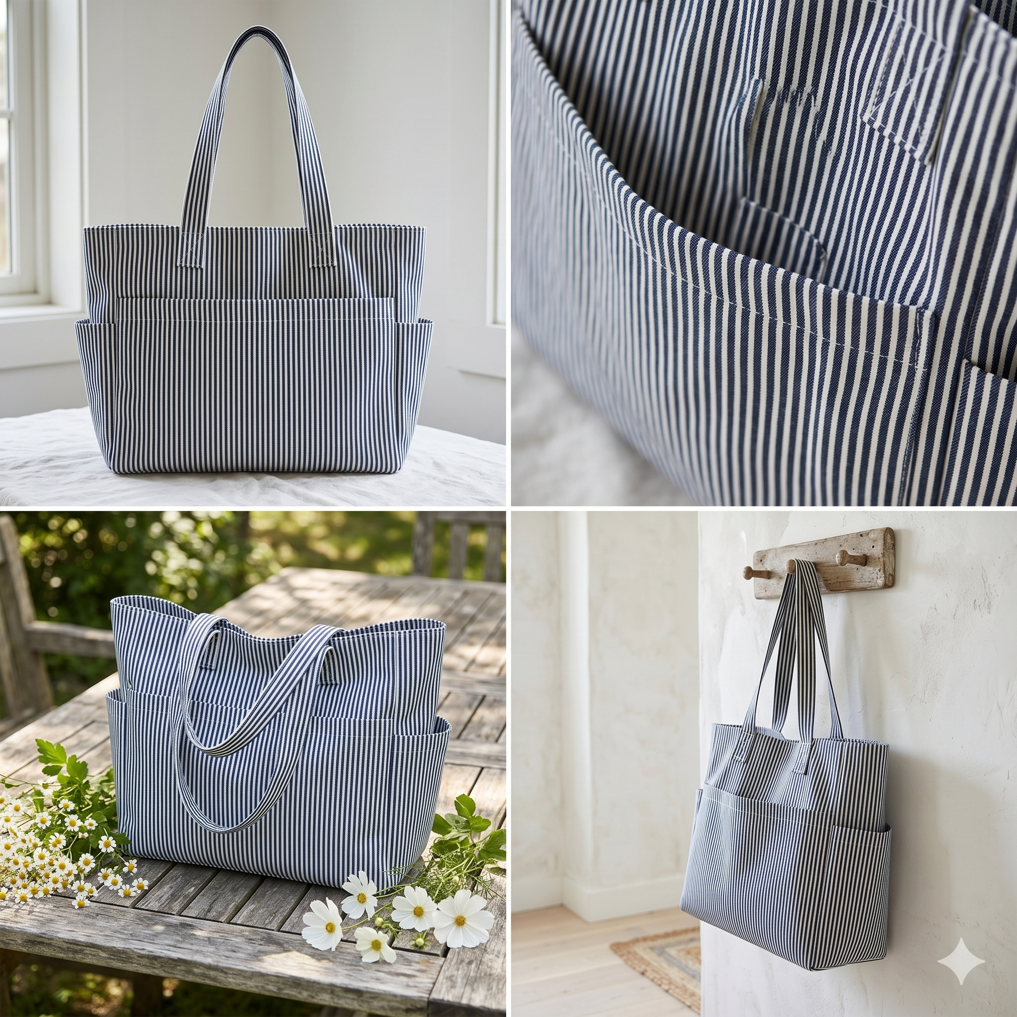 Tote Bag Sewing Pattern PDF | Canvas shopper bag | Beginner Friendly PDF Template (A4/Letter)