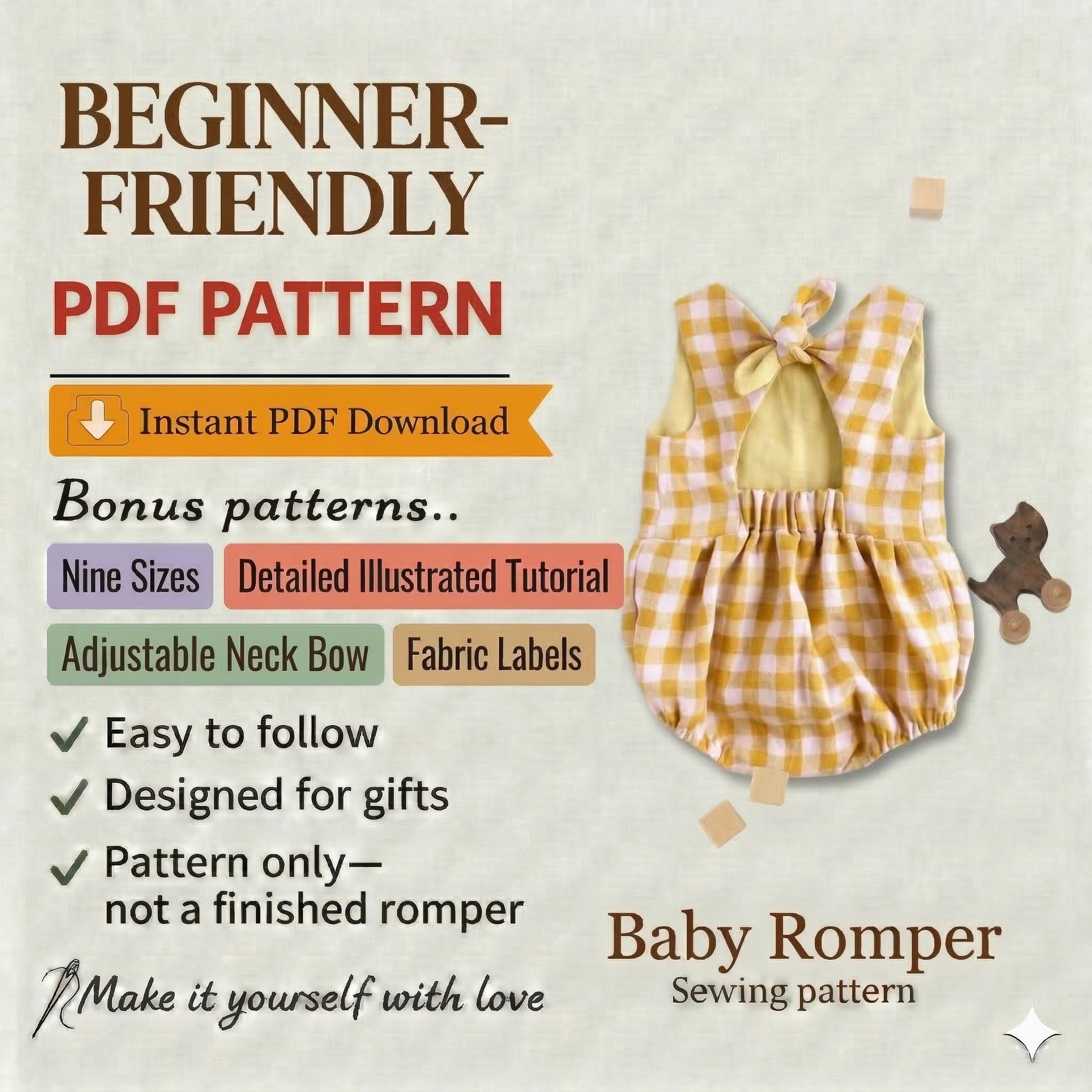 Dandelion Romper PDF Sewing Pattern