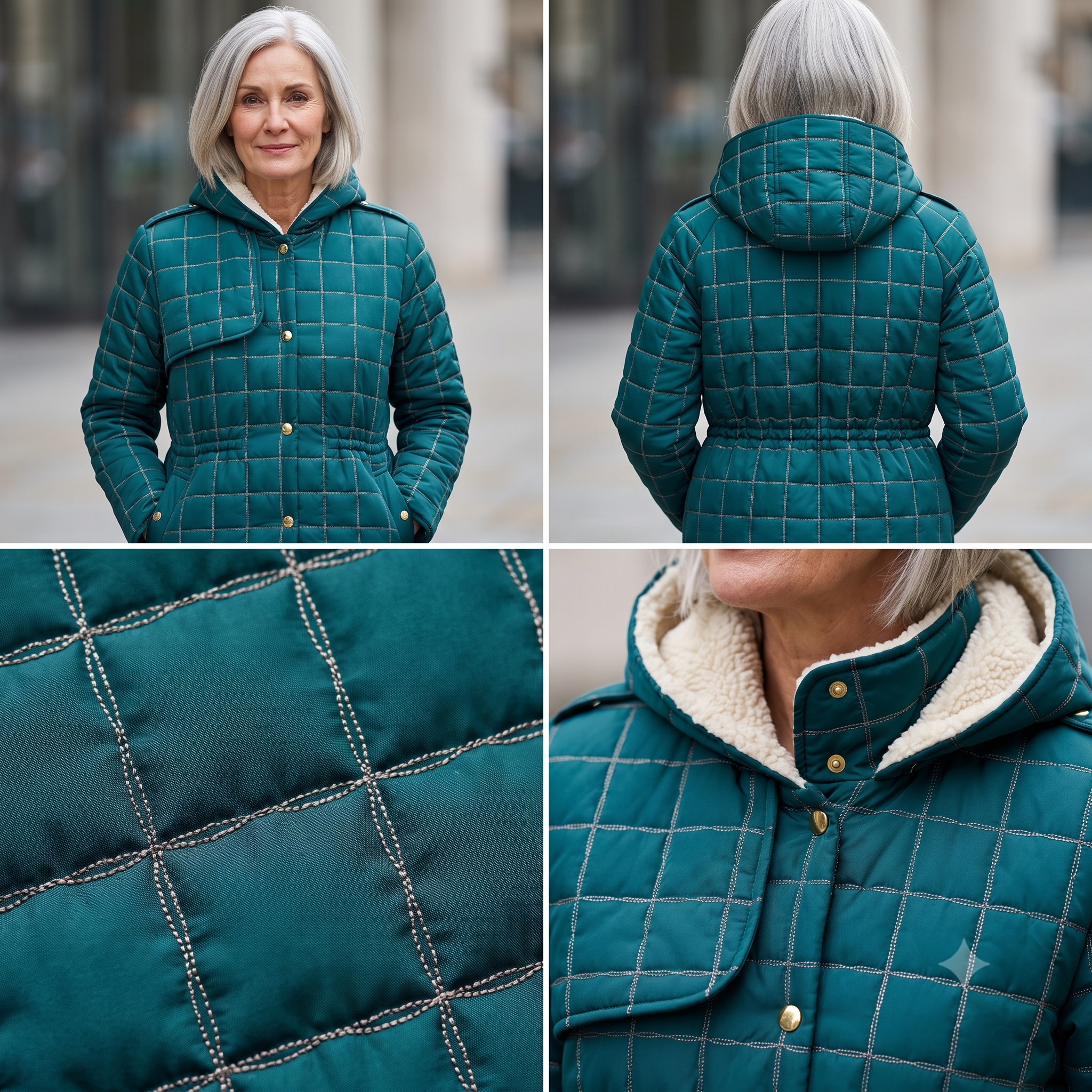 DEMNA Padded Coat Sewing Pattern PDF, Puffer Style Coat, Hooded Winter Jacket, Drawstring Waist, Raglan Pockets, Intermediate, Sizes 34–48
