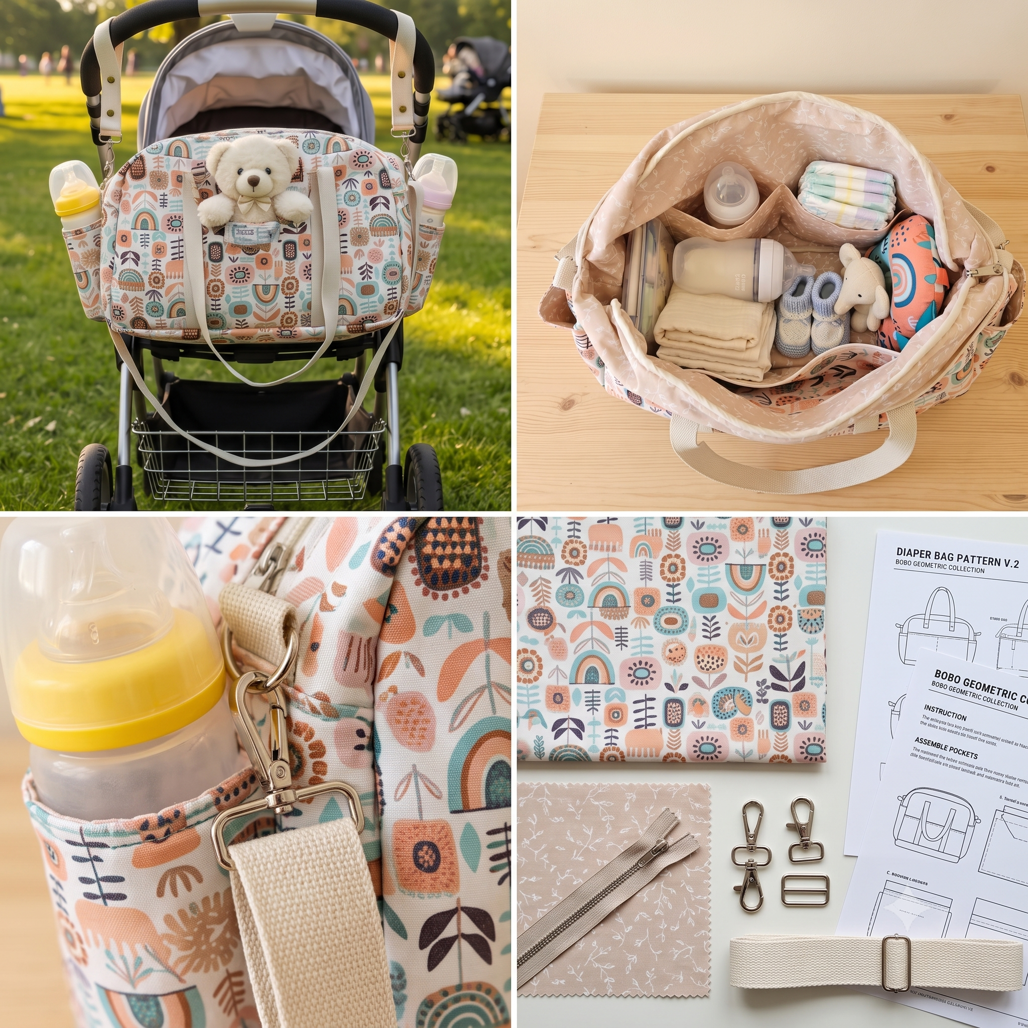 Diaper Bag โ Sewing Pattern (PDF + Video) | Stroller Diaper Bag & Travel Tote