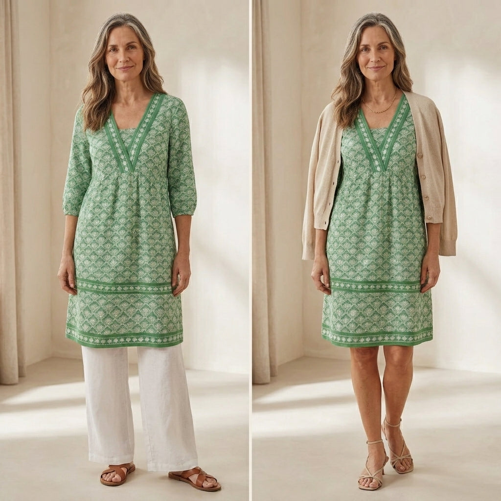 Border Print Empire Waist Dress &Tunic – Instant Download PDF Sewing Pattern