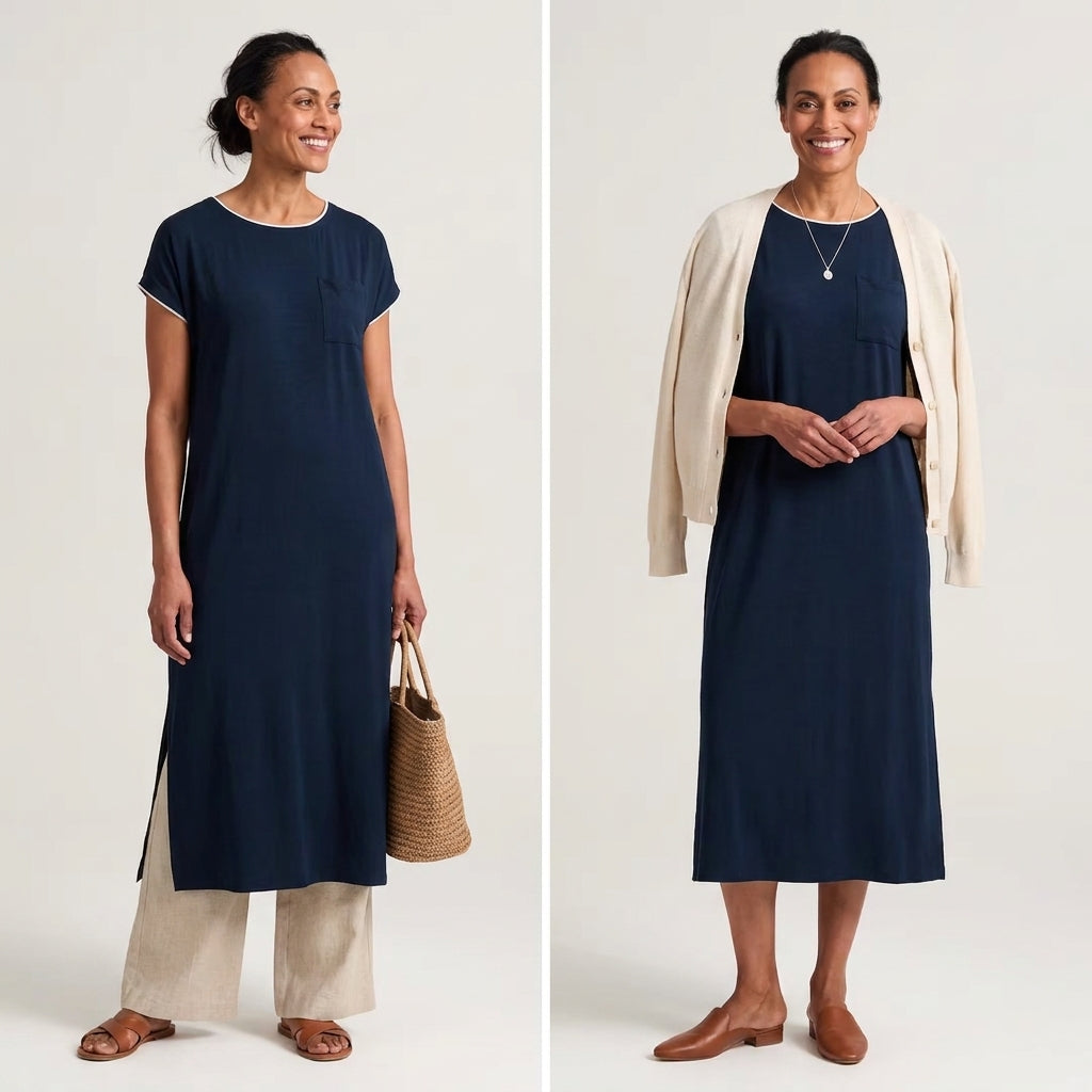 ✨ Tranquil Knit Midi Sleep Gown – Instant Download PDF Sewing Pattern