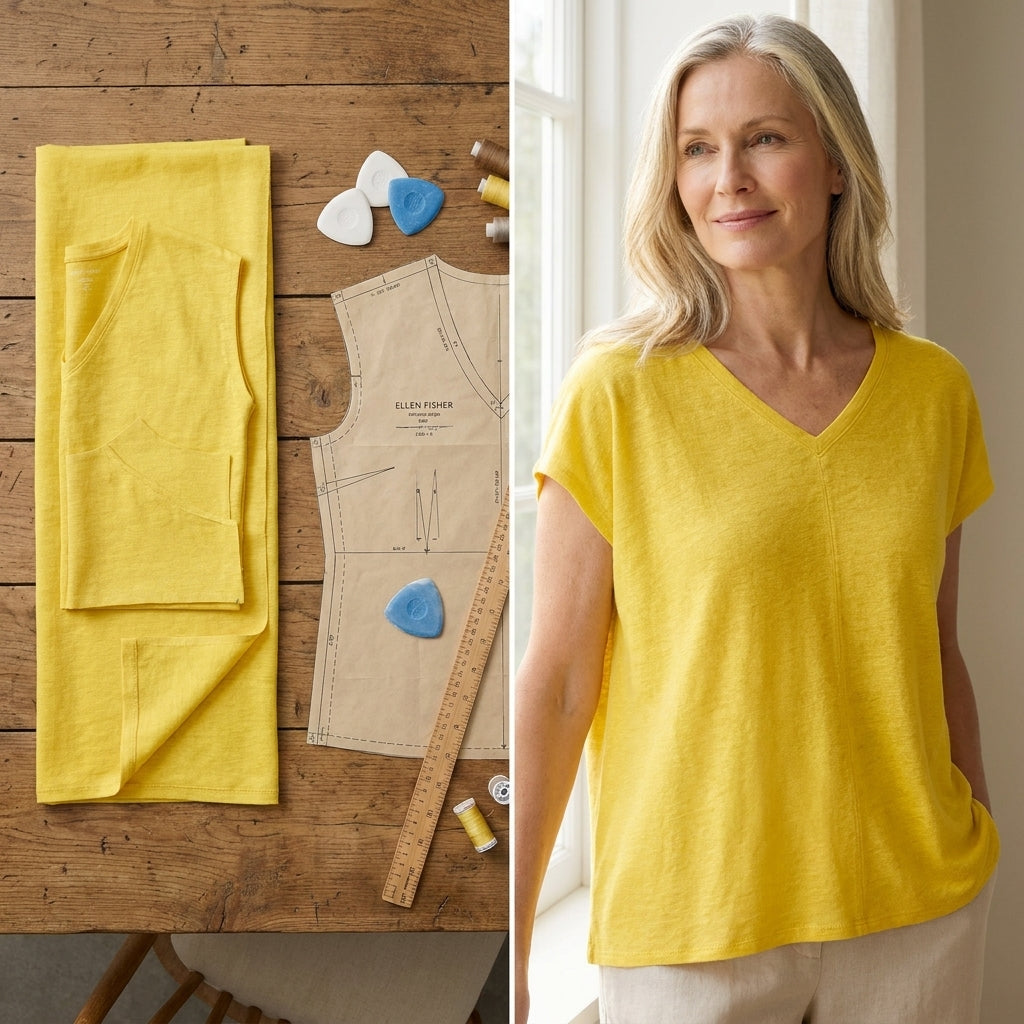 ✨ Linen Jersey V-Neck Cap Sleeve Top – Instant Download PDF Sewing Pattern