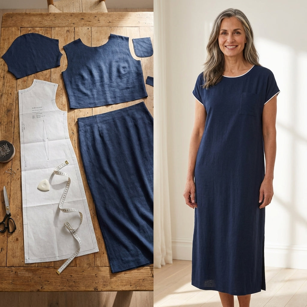 ✨ Tranquil Knit Midi Sleep Gown – Instant Download PDF Sewing Pattern