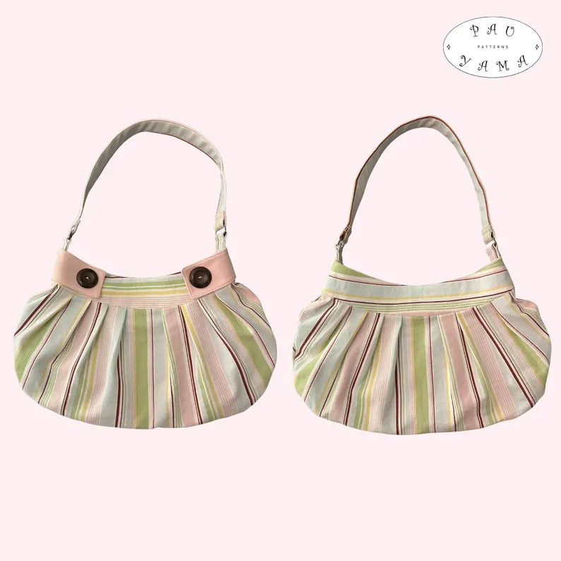 Harbour Bag Sewing Pattern | Pleated Shoulder Bag | Button Closure (Digital PDF)