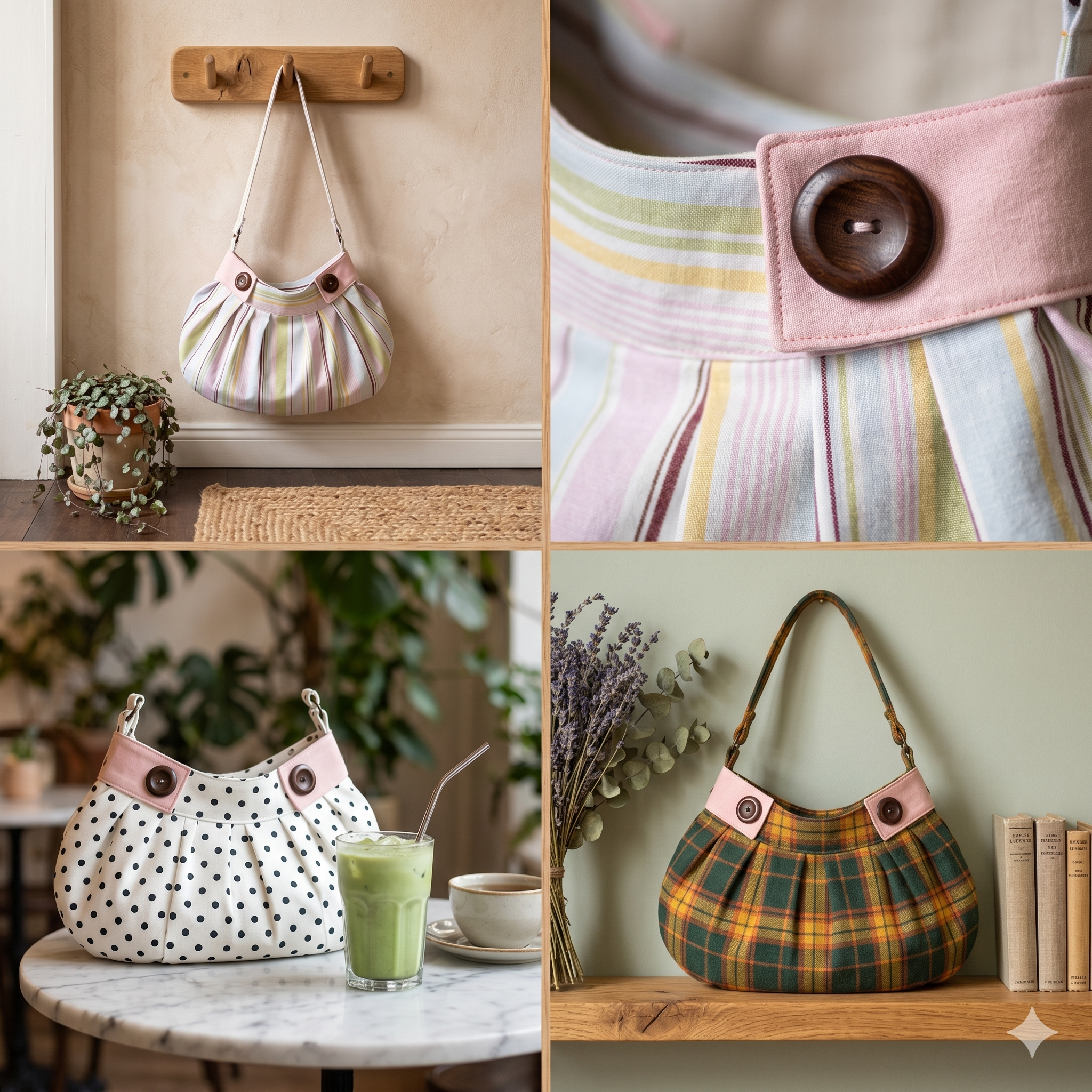 Harbour Bag Sewing Pattern | Pleated Shoulder Bag | Button Closure (Digital PDF)