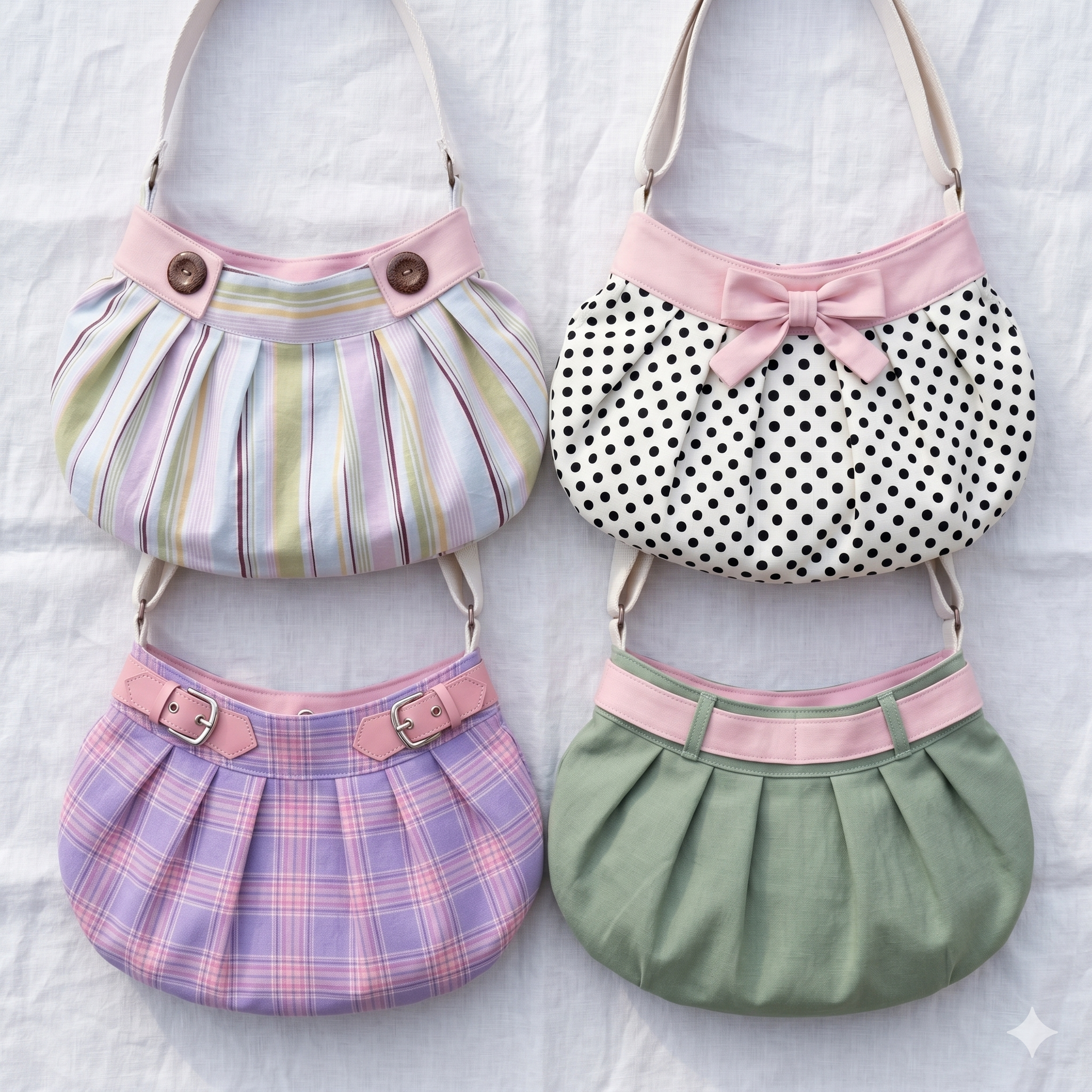 Harbour Bag Sewing Pattern | Pleated Shoulder Bag | Button Closure (Digital PDF)