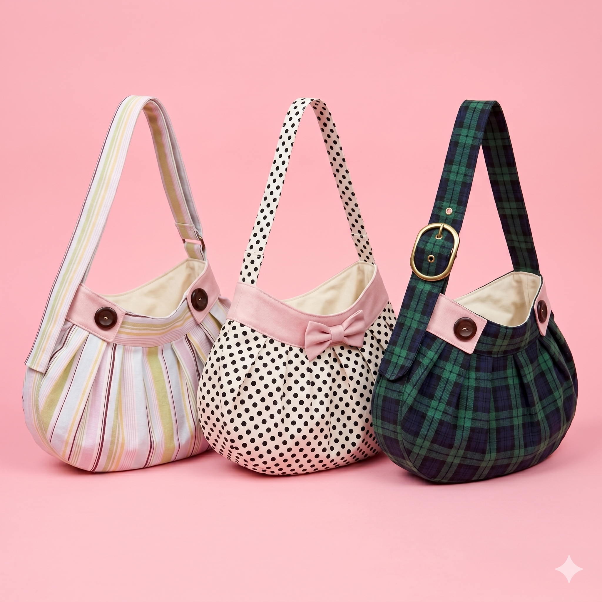 Harbour Bag Sewing Pattern | Pleated Shoulder Bag | Button Closure (Digital PDF)