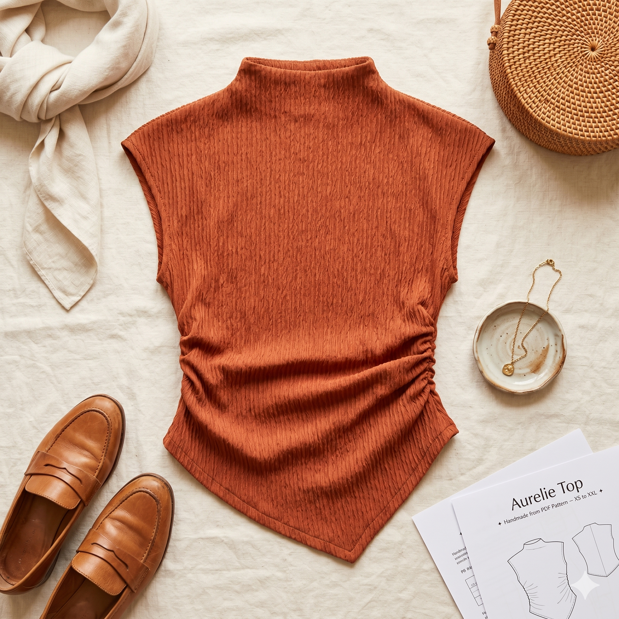 High Neck Asymmetric Top | XS-XXL | Instant Download | Easy Digital PDF | Sewing Pattern | Beginner Friendly