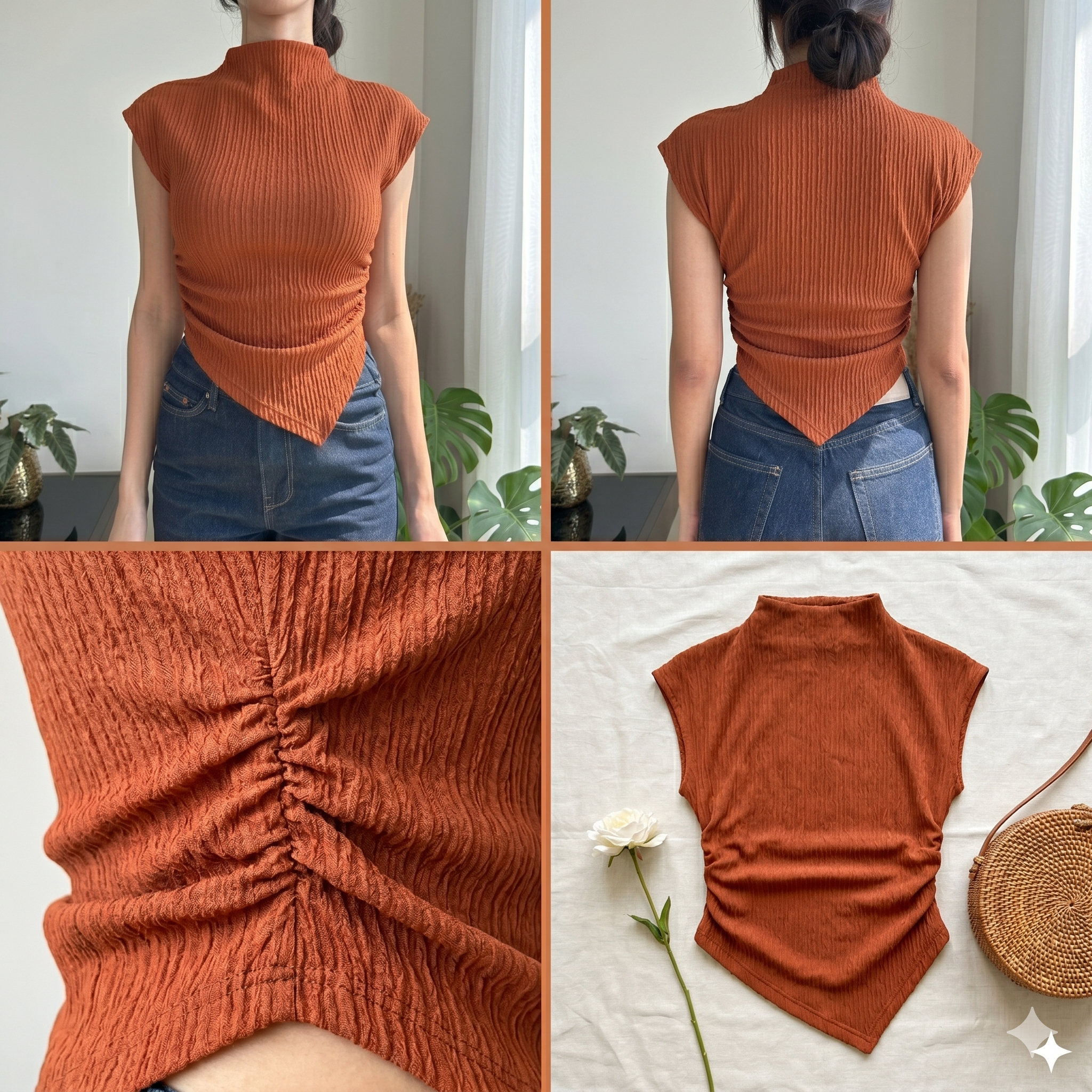 High Neck Asymmetric Top | XS-XXL | Instant Download | Easy Digital PDF | Sewing Pattern | Beginner Friendly