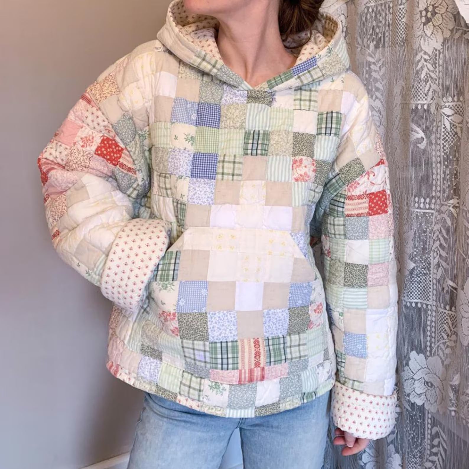 Quilt Hoodie PDF Sewing Pattern | Beginner Friendly | Sizes XS-S, M-L, L-XL | Instruction Booklet | Quilt Hoodie | Women’s Hoodie Pattern