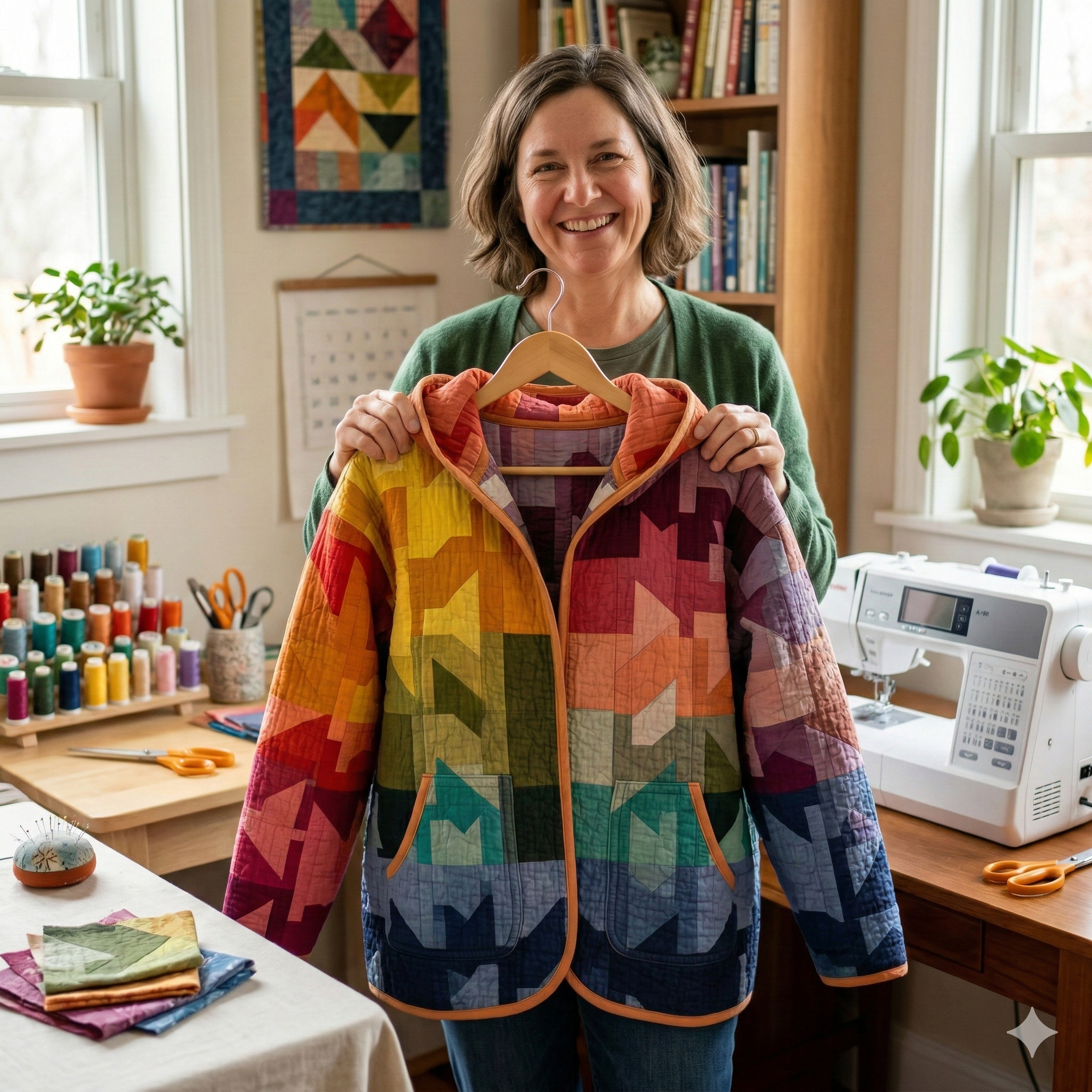 Hooded Quilted Jacket Sewing Pattern | Beginner Friendly, Sizes XXS-4XL (Instant Download)