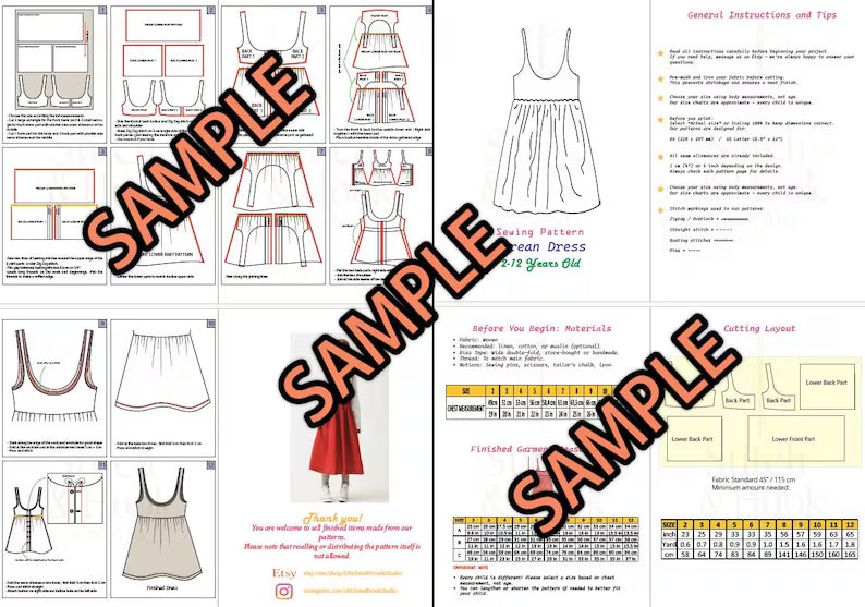 Kids Dungaree Sewing Pattern: pdf Toddler & Child Romper