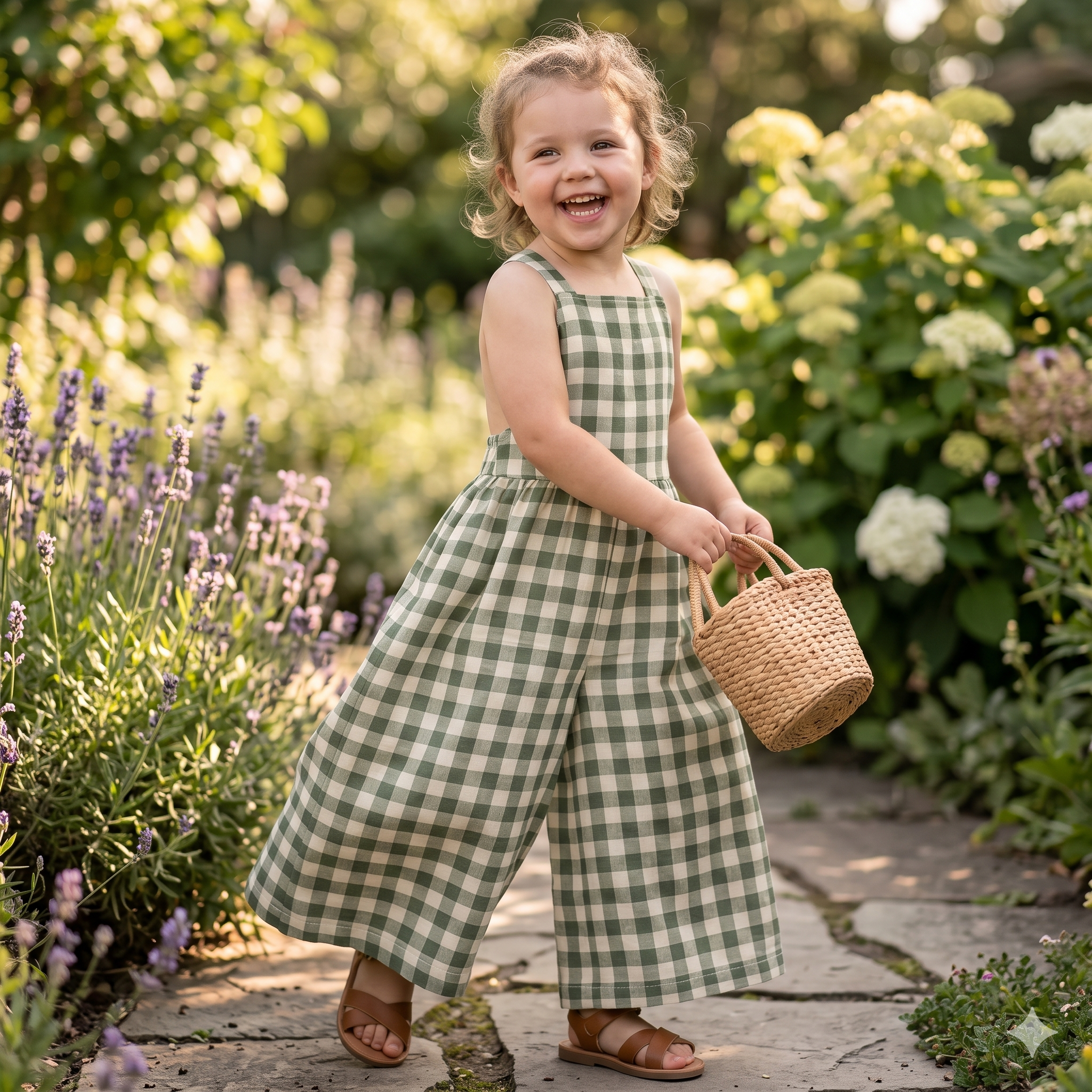Kids Cross-Back Jumpsuit โ Sewing Pattern (PDF) | Wide-Leg Toddler Romper 2Yโ12Y