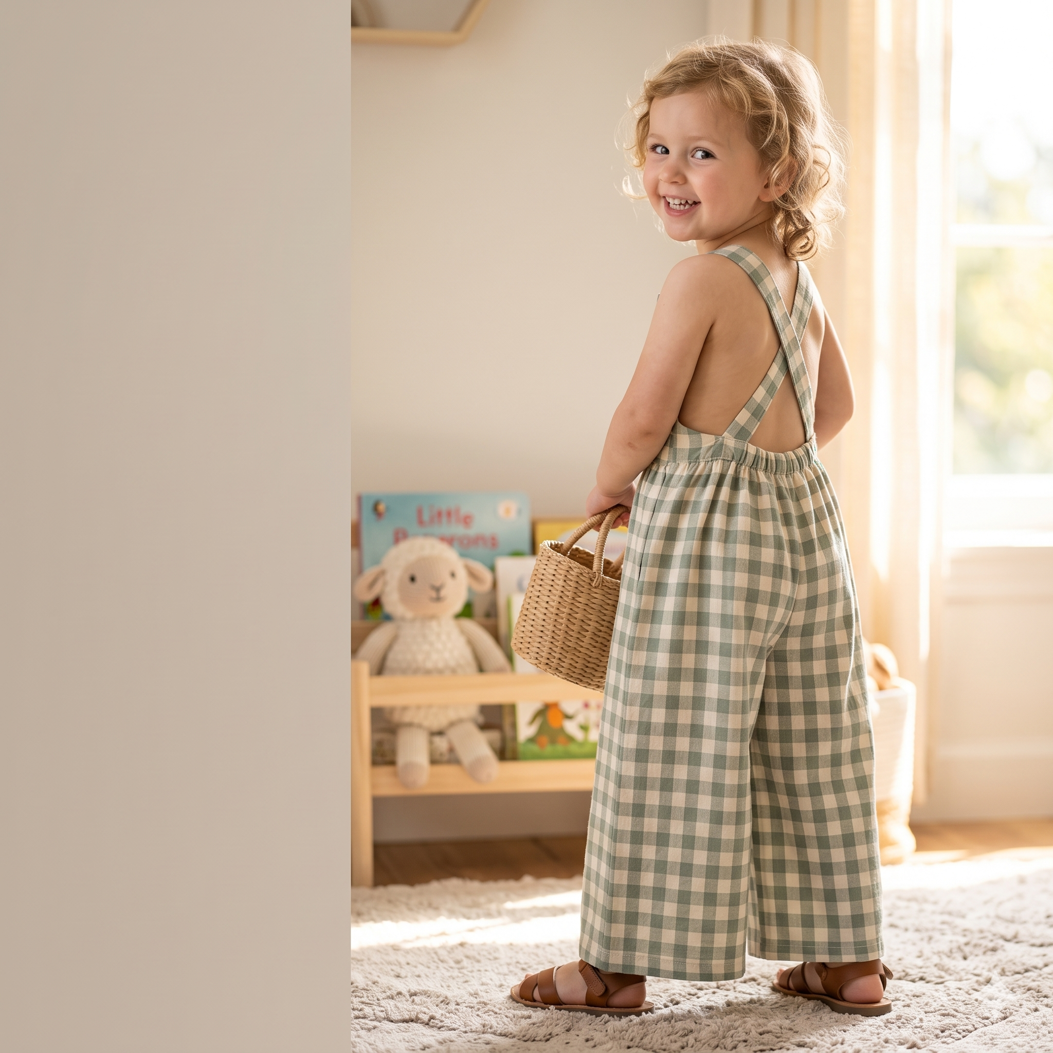 Kids Cross-Back Jumpsuit โ Sewing Pattern (PDF) | Wide-Leg Toddler Romper 2Yโ12Y