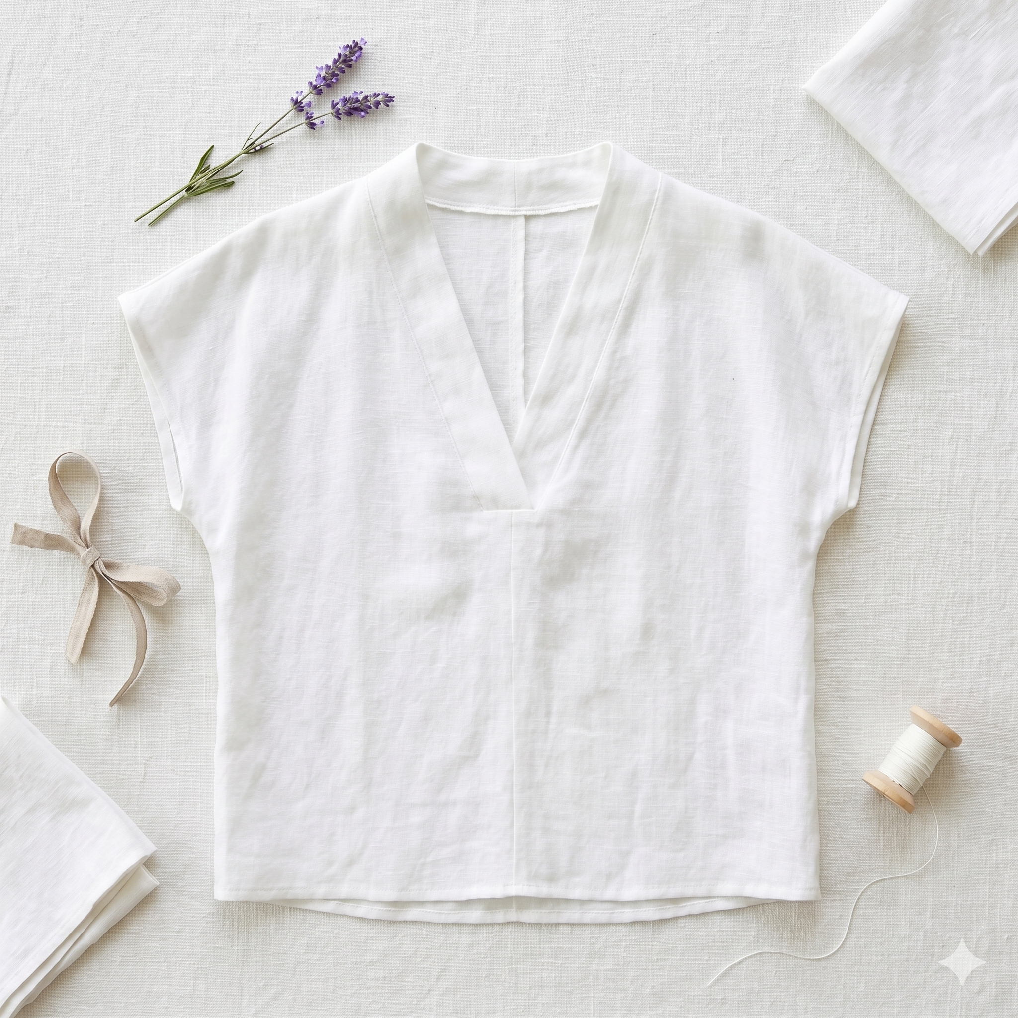 Linen Blouse Sewing Pattern PDF, V Neck Top Pattern, Loose Fit Summer Shirt, Minimalist Linen Top Pattern Sizes 0–22