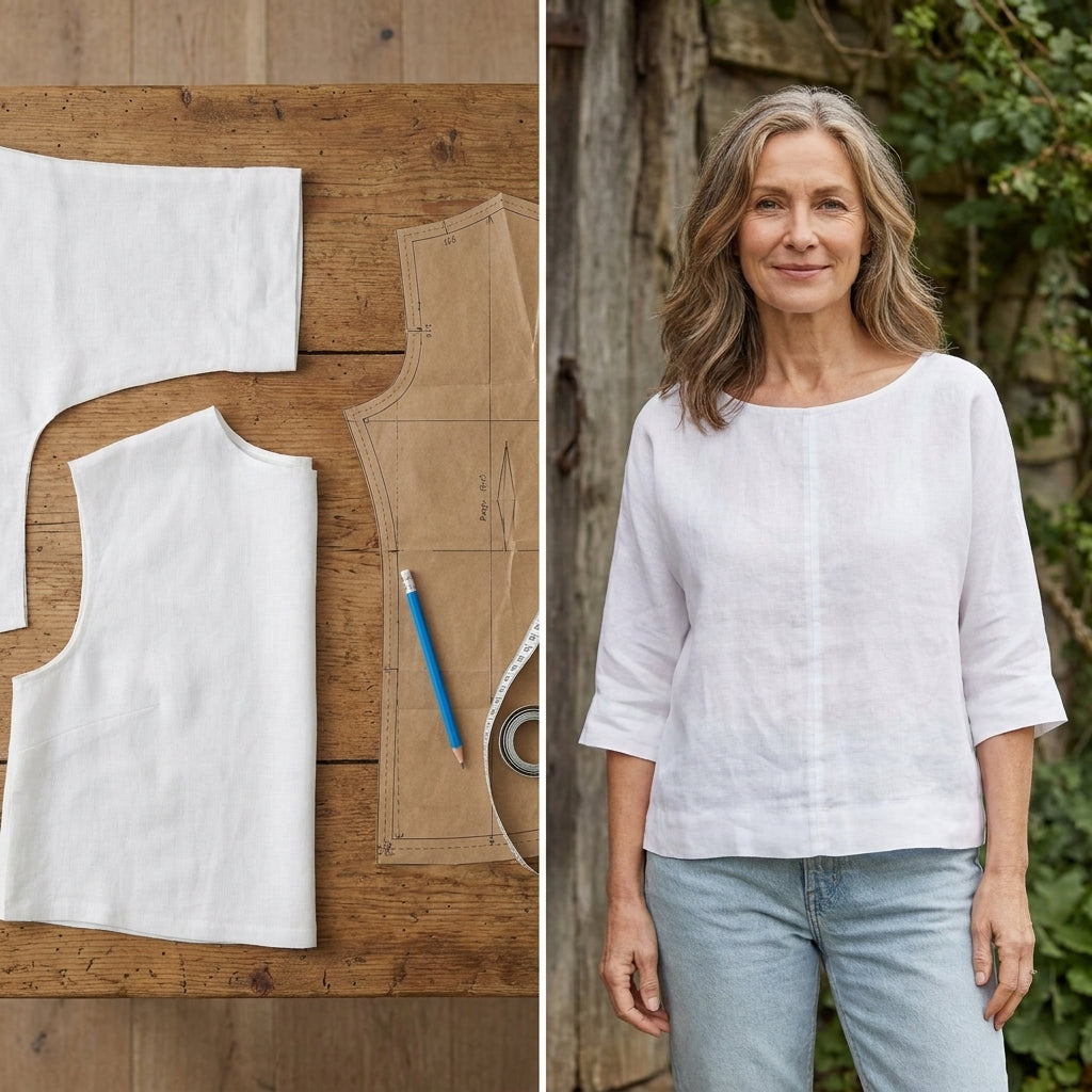✨ Linen Boxy Boat Neck Top – Instant Download PDF Sewing Pattern