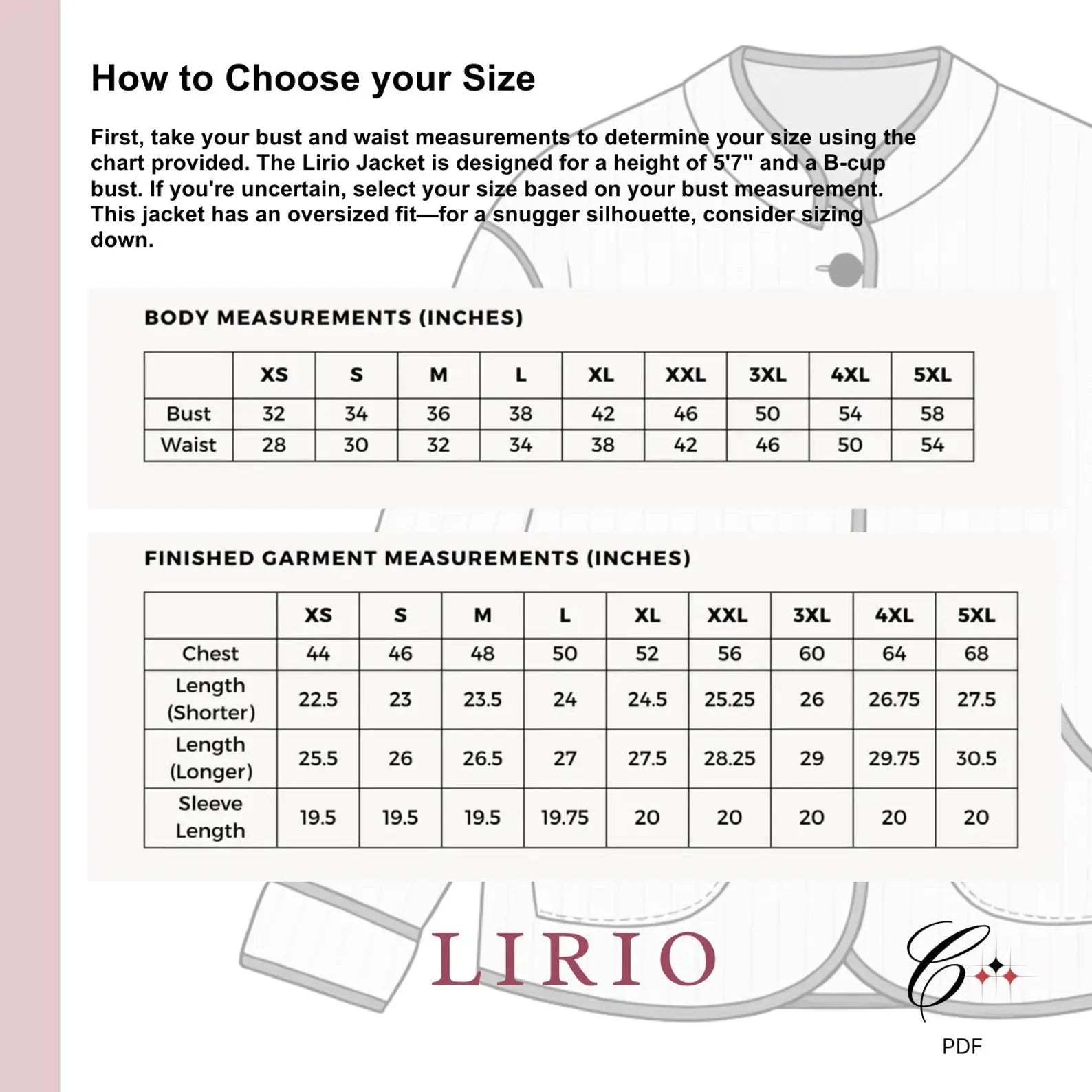 Lirio Quilted Jacket Sewing Pattern | Beginner Friendly, Sizes XXS-4XL (Instant Download)