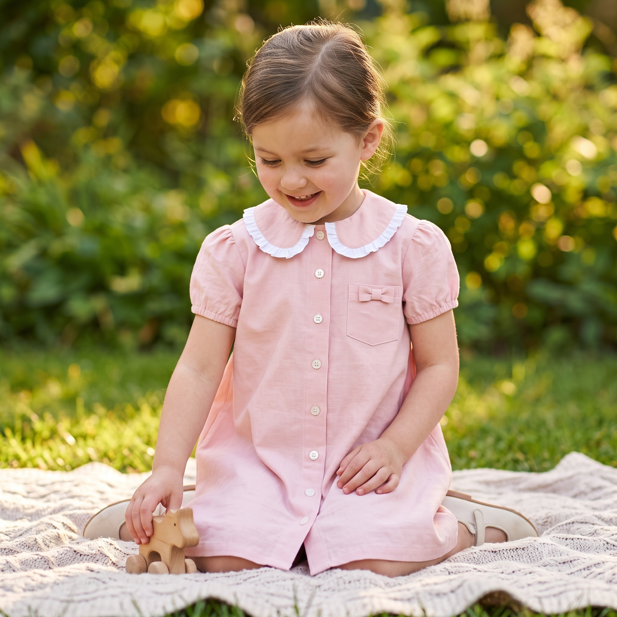 MINI BONNIE Kids Shirt Sewing Pattern PDF, Girls Boys Blouse & Dress, Peter Pan Collar, Ruffle Options, Chest Pocket, Ages 2–10 Years