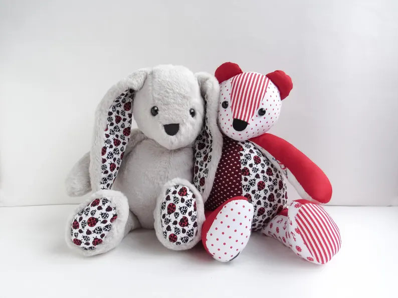 Memory Bear & Bunny Sewing Pattern: Keepsake Plush Template (PDF)