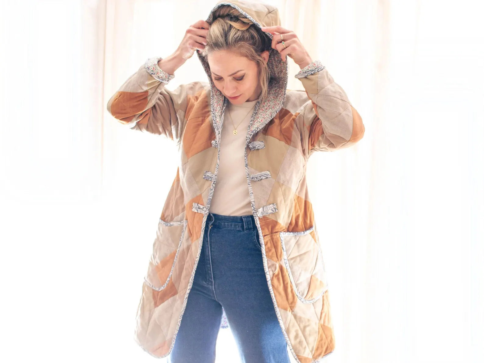 Hooded Quilt Coat Sewing Pattern: Omilla Design, PDF + Projector File