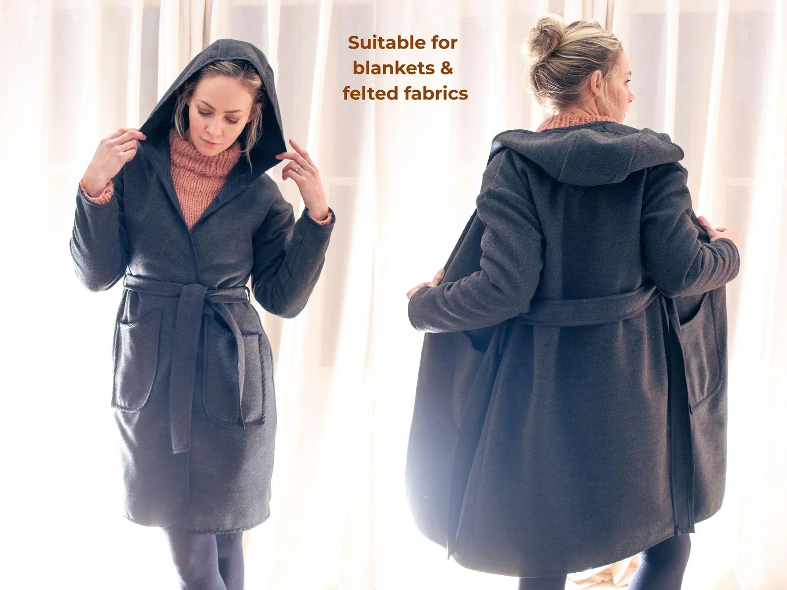 Hooded Quilt Coat Sewing Pattern: Omilla Design, PDF + Projector File