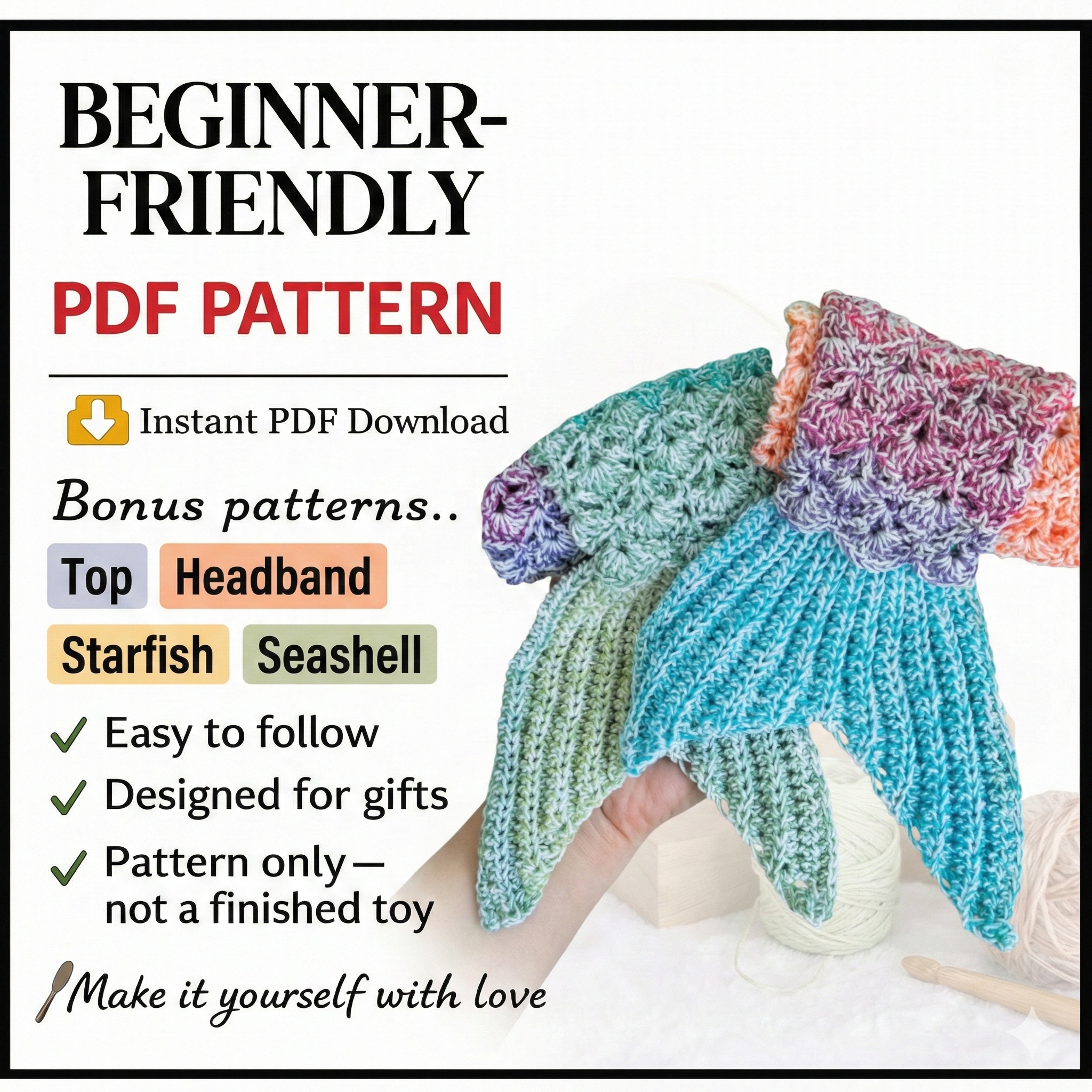 CROCHET PATTERN Rainbow Sparkle Mermaid Blanket / Mermaid tail / Ombre Mermaid / Shell Stitch Mermaid Blanket