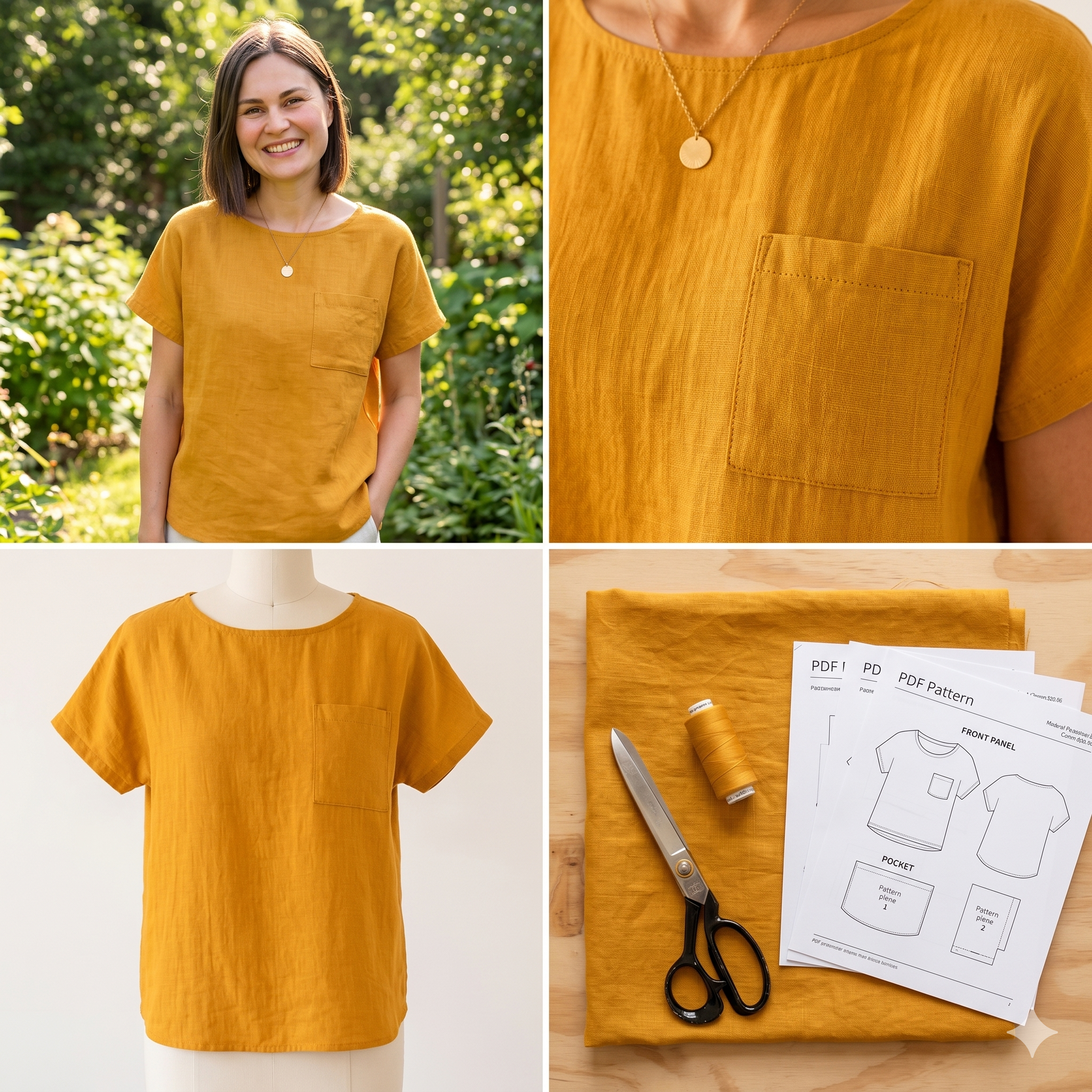 Summer Top Sewing Pattern PDF | Relaxed Linen Blouse Pattern for Women | Easy Beginner Sewing | A0 A4 Copy Shop | Sizes 12-30