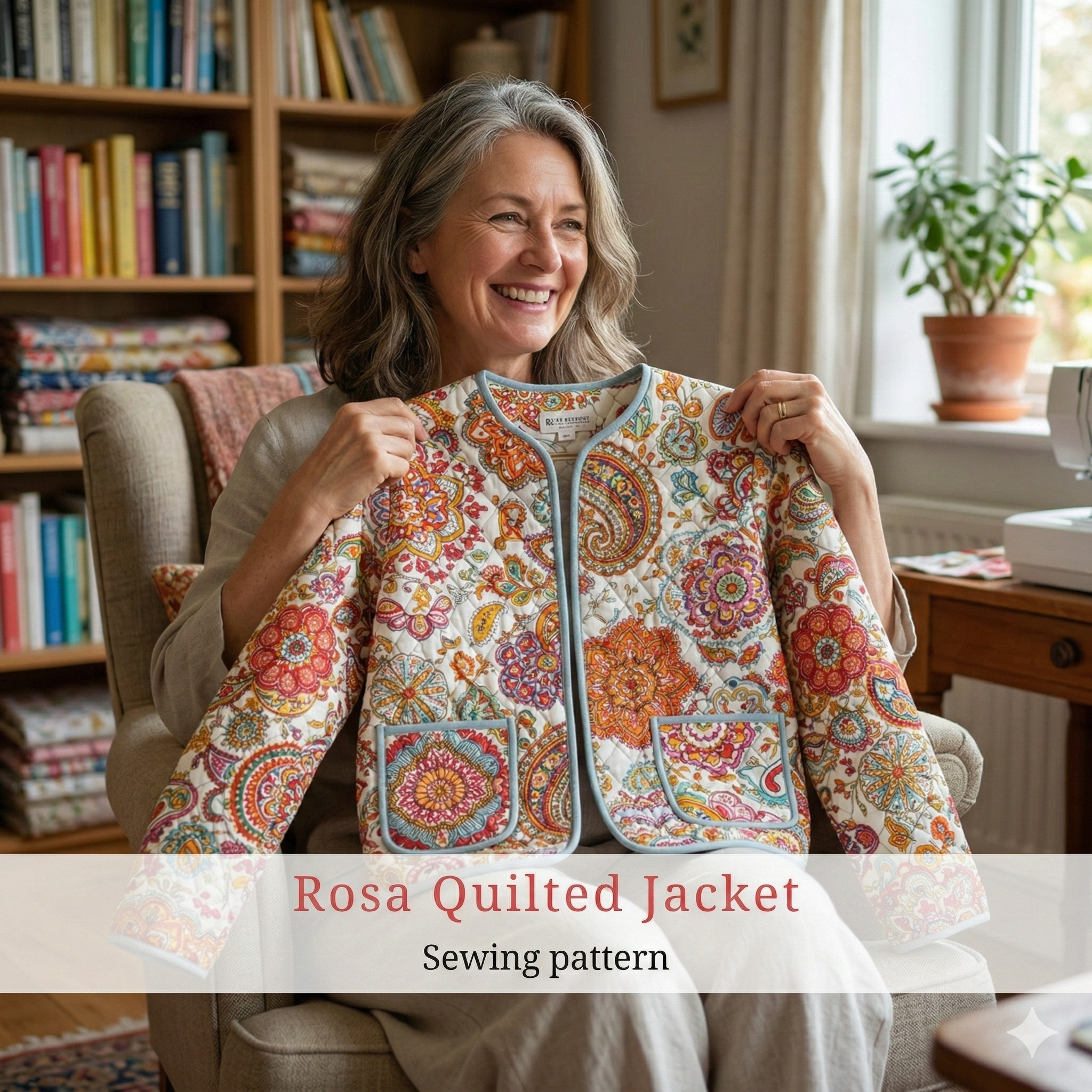 Rosa Quilted Jacket Sewing Pattern | Beginner Friendly, Sizes XXS-4XL (Instant Download)