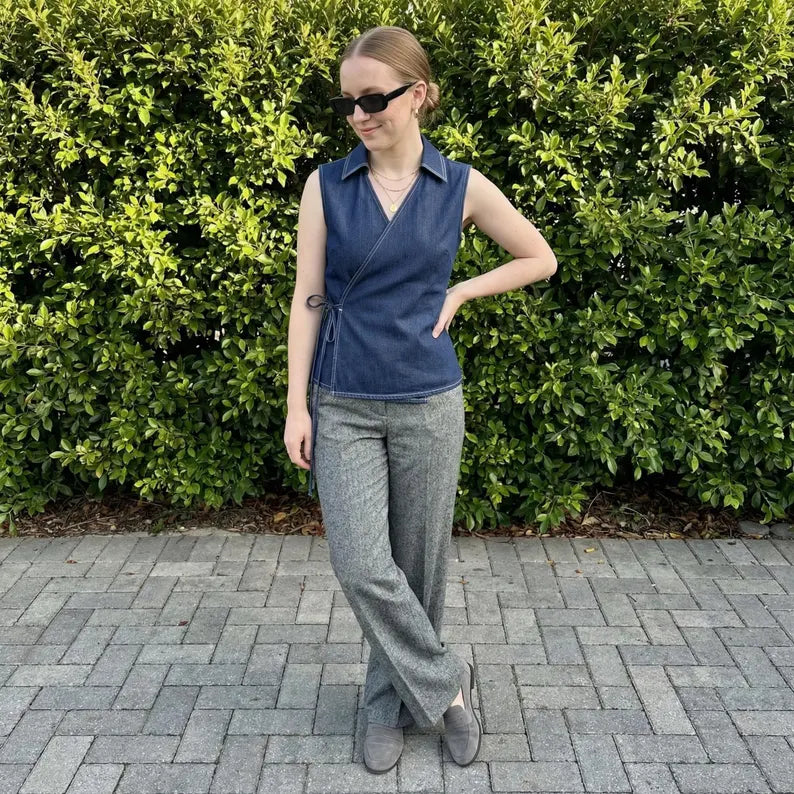 Side Tie Tank blouse Sewing Pattern | Beginner Friendly, Sizes XXS 5XL (Instant Download)