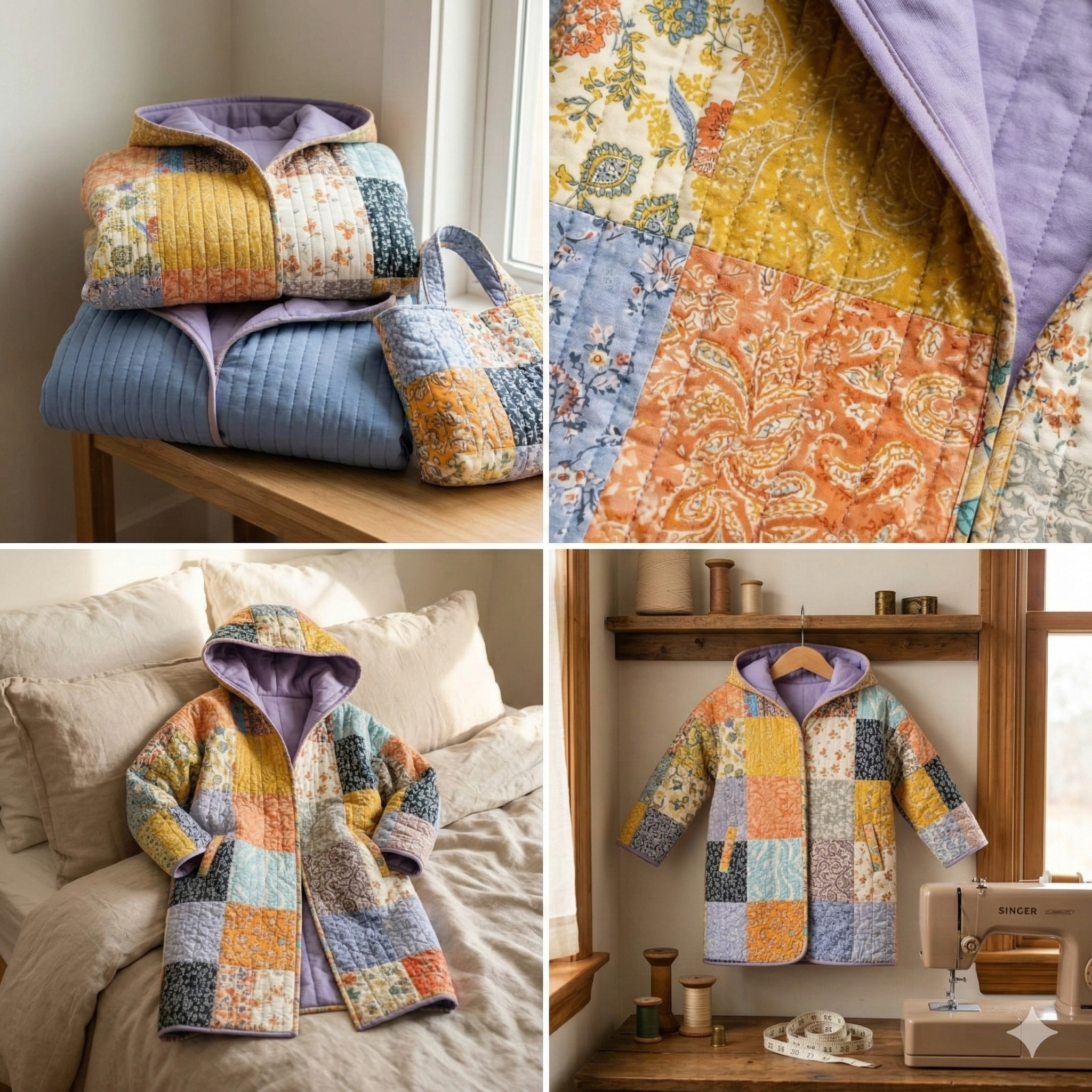 Siena Quilt Coat Sewing Pattern | Beginner-Friendly, XXS-4XL (Instant Download)