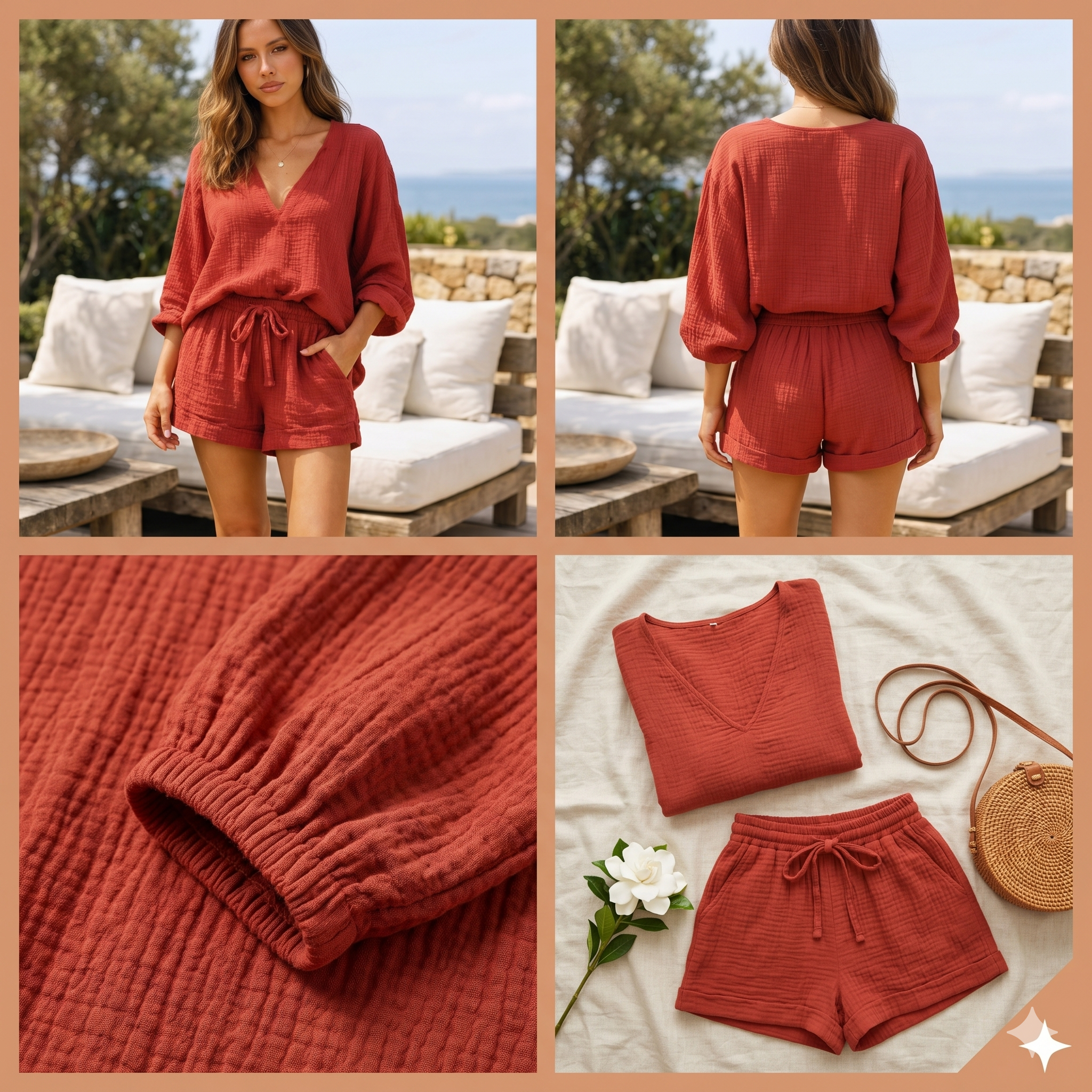 Summer Set Sewing Pattern Loose Women Plus Size Loungewear Set DIY Outfit Beginner Friendly