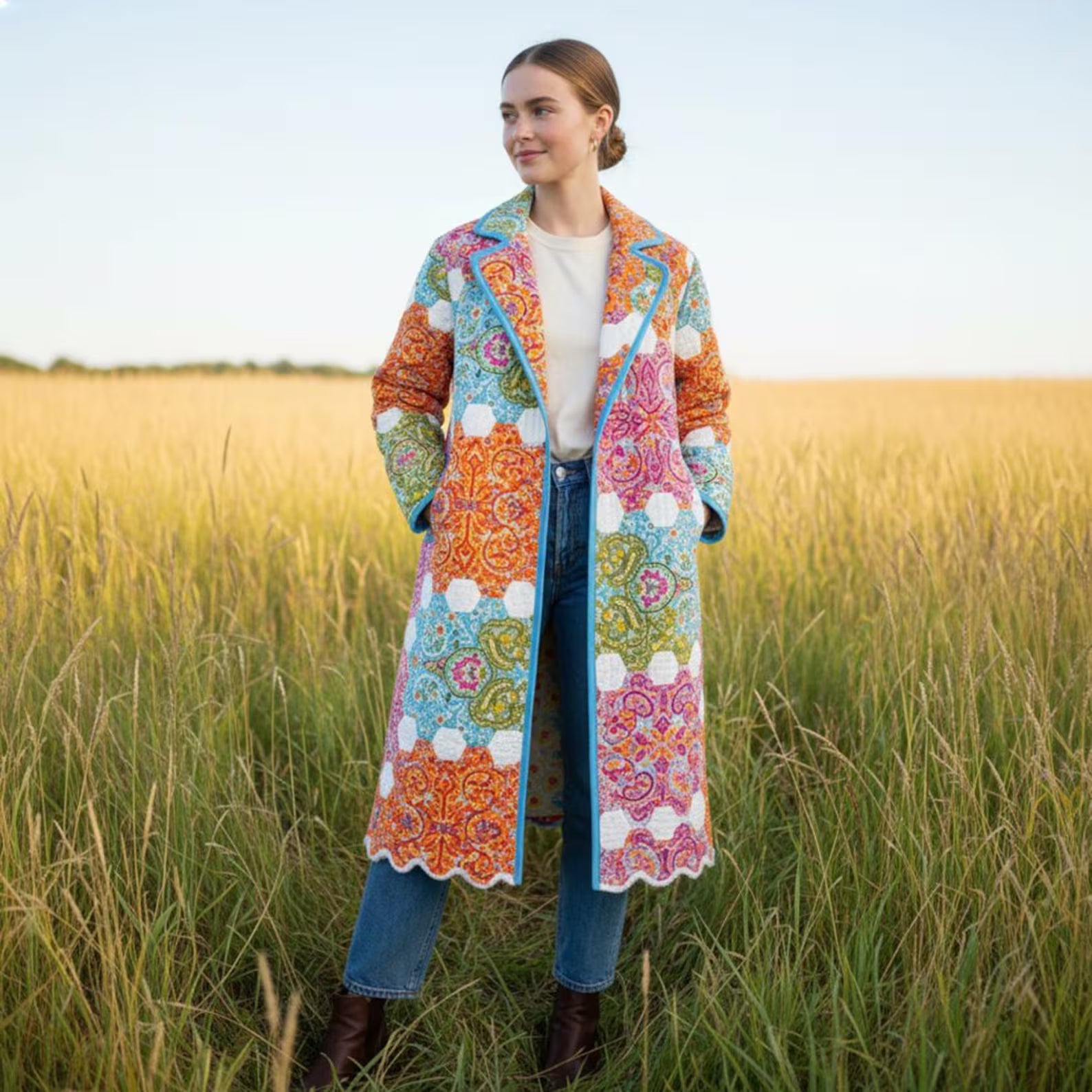 Sunset Patchwork Coat Sewing Pattern | Beginner-Friendly, XXS-4XL (Instant Download)