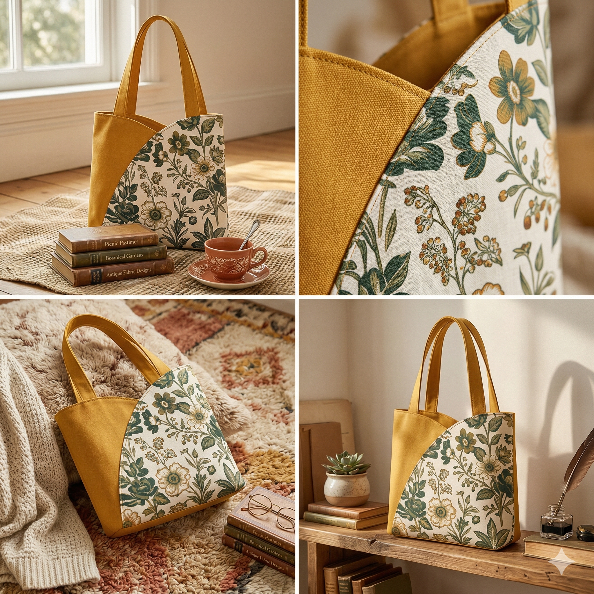 Tulip Tote Bag Sewing Pattern PDF | Beginner Friendly Tote Bag Tutorial | DIY Fabric Handbag | Printable Pattern A4 A0 US Letter