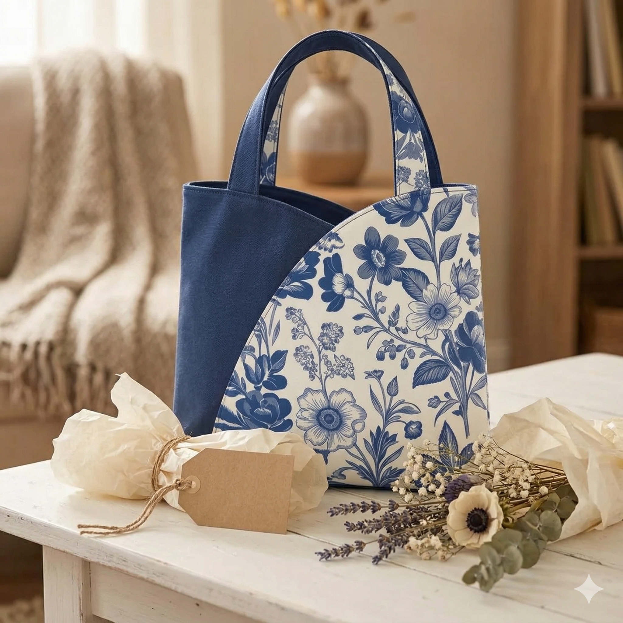 Tulip Tote Bag Sewing Pattern PDF | Beginner Friendly Tote Bag Tutorial | DIY Fabric Handbag | Printable Pattern A4 A0 US Letter