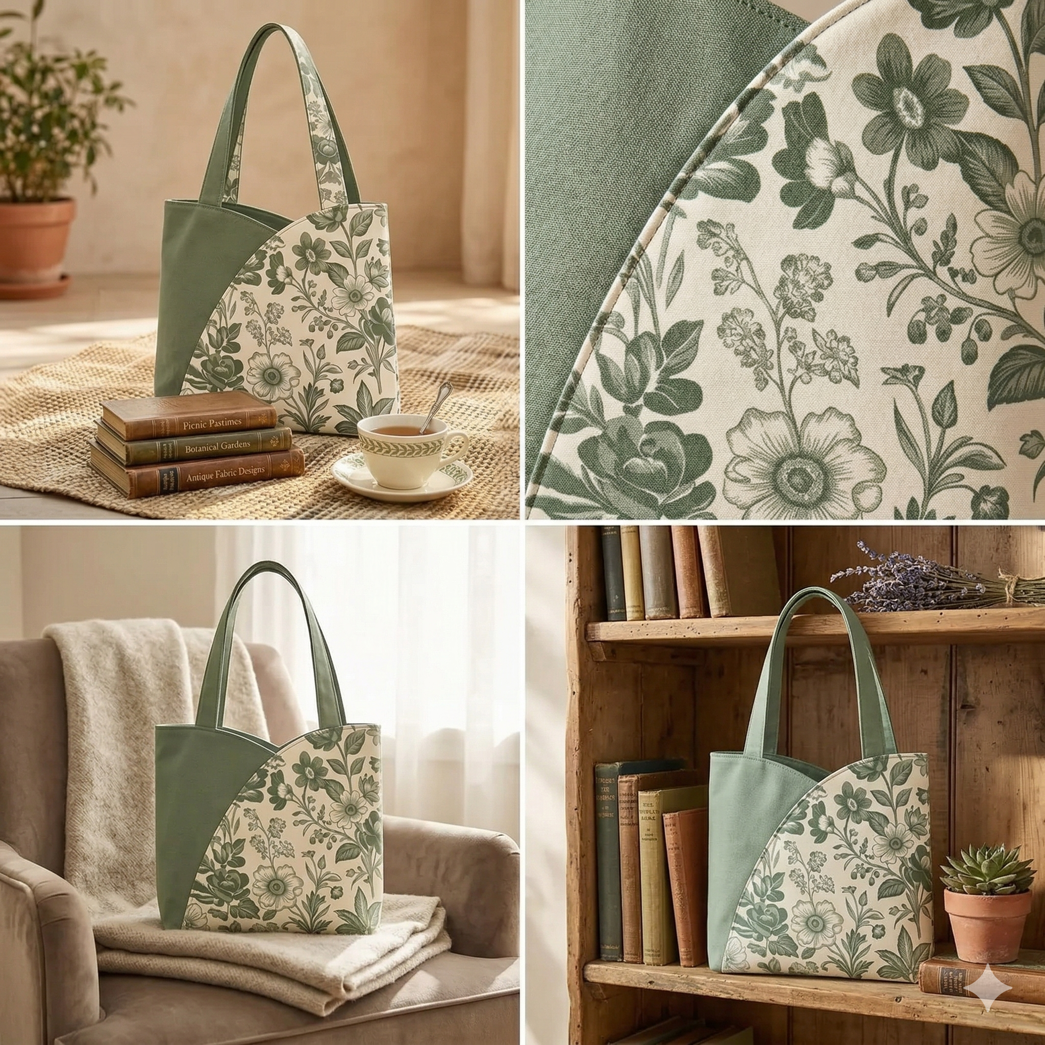 Tulip Tote Bag Sewing Pattern PDF | Beginner Friendly Tote Bag Tutorial | DIY Fabric Handbag | Printable Pattern A4 A0 US Letter