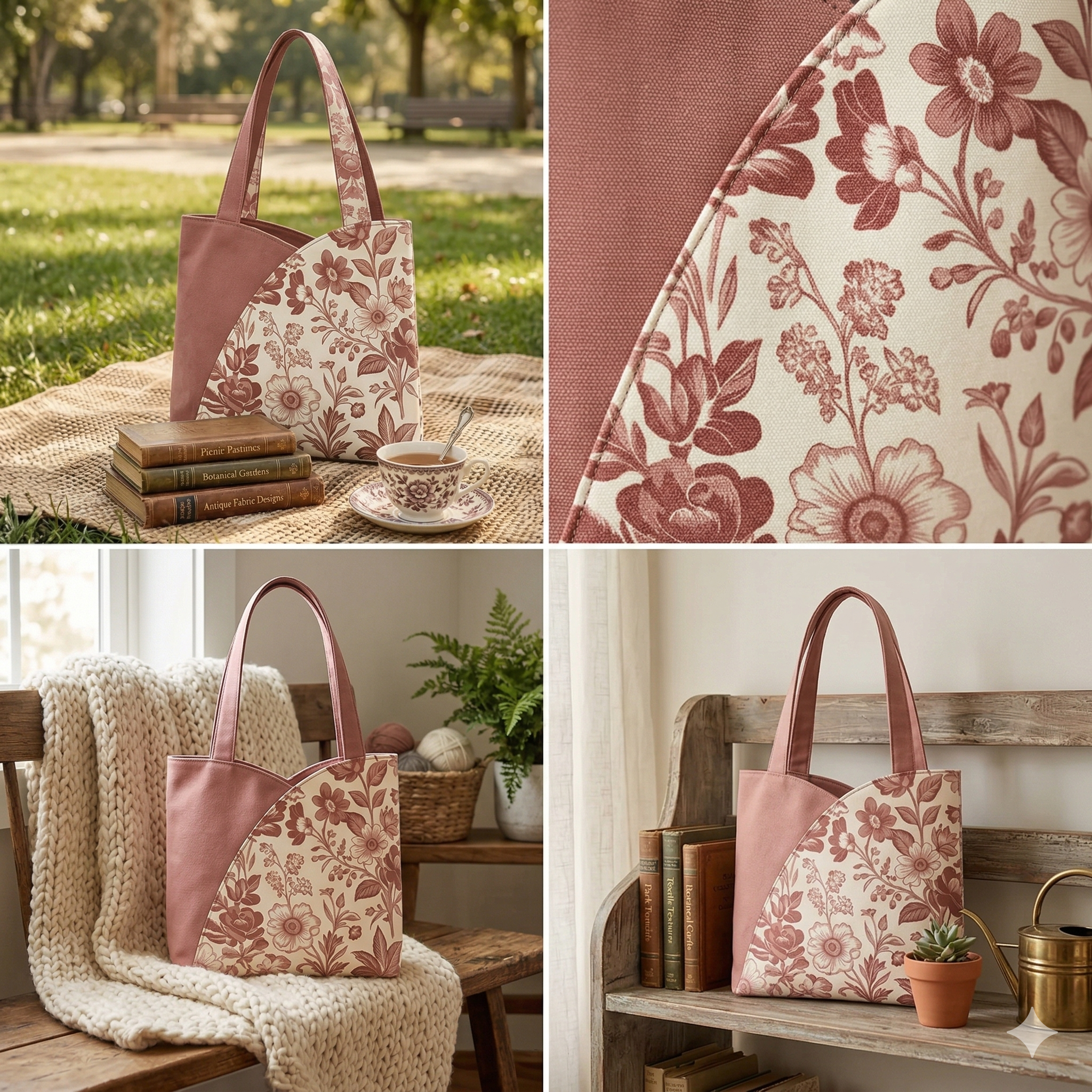 Tulip Tote Bag Sewing Pattern PDF | Beginner Friendly Tote Bag Tutorial | DIY Fabric Handbag | Printable Pattern A4 A0 US Letter