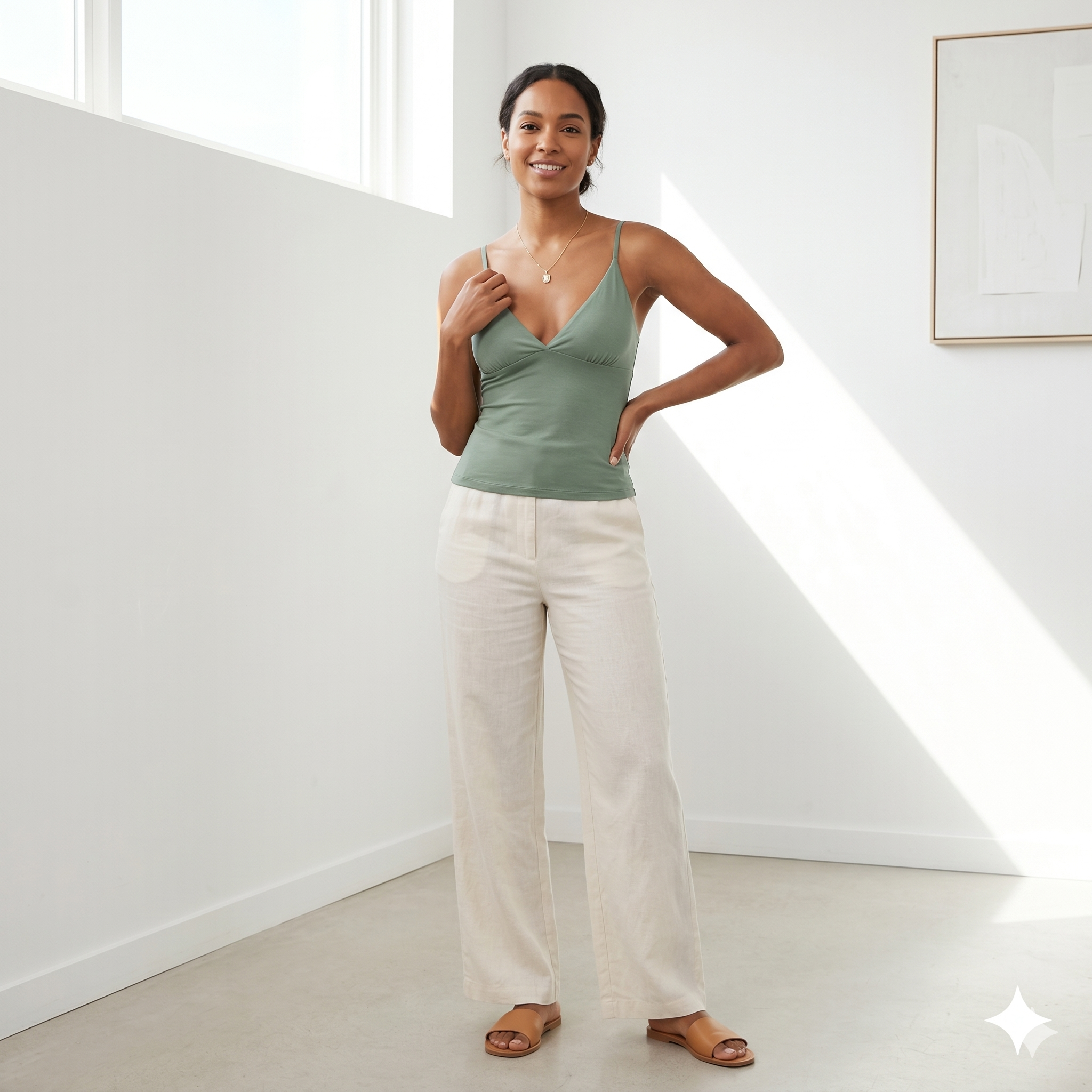 V Neck Cami Top PDF Sewing Pattern | Fitted Spaghetti Strap Tank Top Jersey Beginner Friendly Women XXS-XXL Instant Download